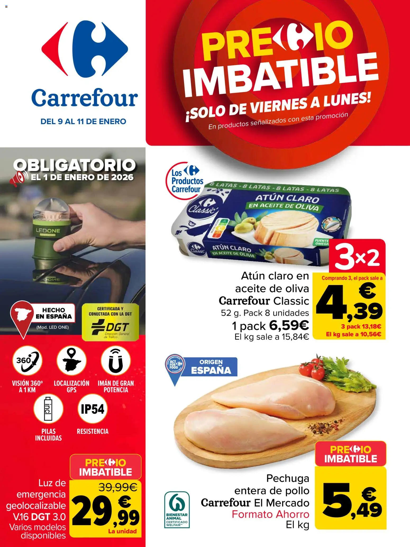 Carrefour folleto │ válido desde el 09.01.2026 | Página: 1 | Productos: Aceite, Aceite de oliva, Atún claro