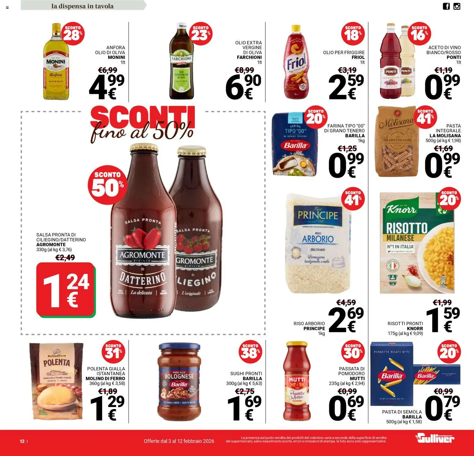 Volantino Gulliver del 03.02.2026 | Pagina: 12 | Prodotti: Riso, Olio, Vino, Olio di Oliva