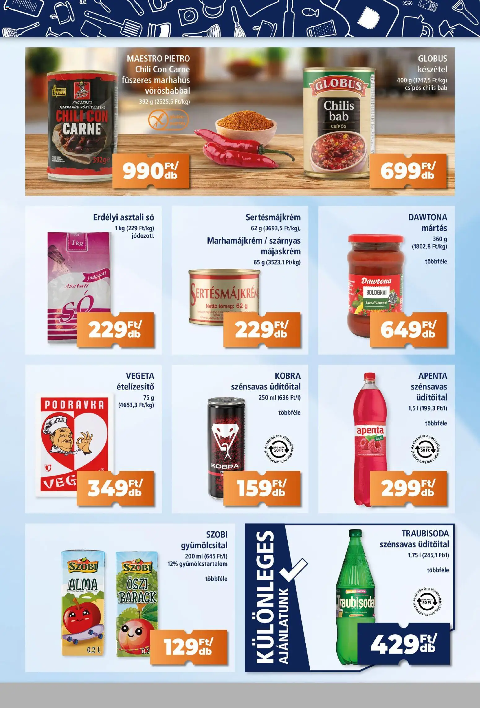 Goods Market akciós ujság - amely érvényes a következő dátumtól: 22.01.2026 | Oldal: 5 | Termékek: Chili con carne, Alma, Chilis bab, Készétel