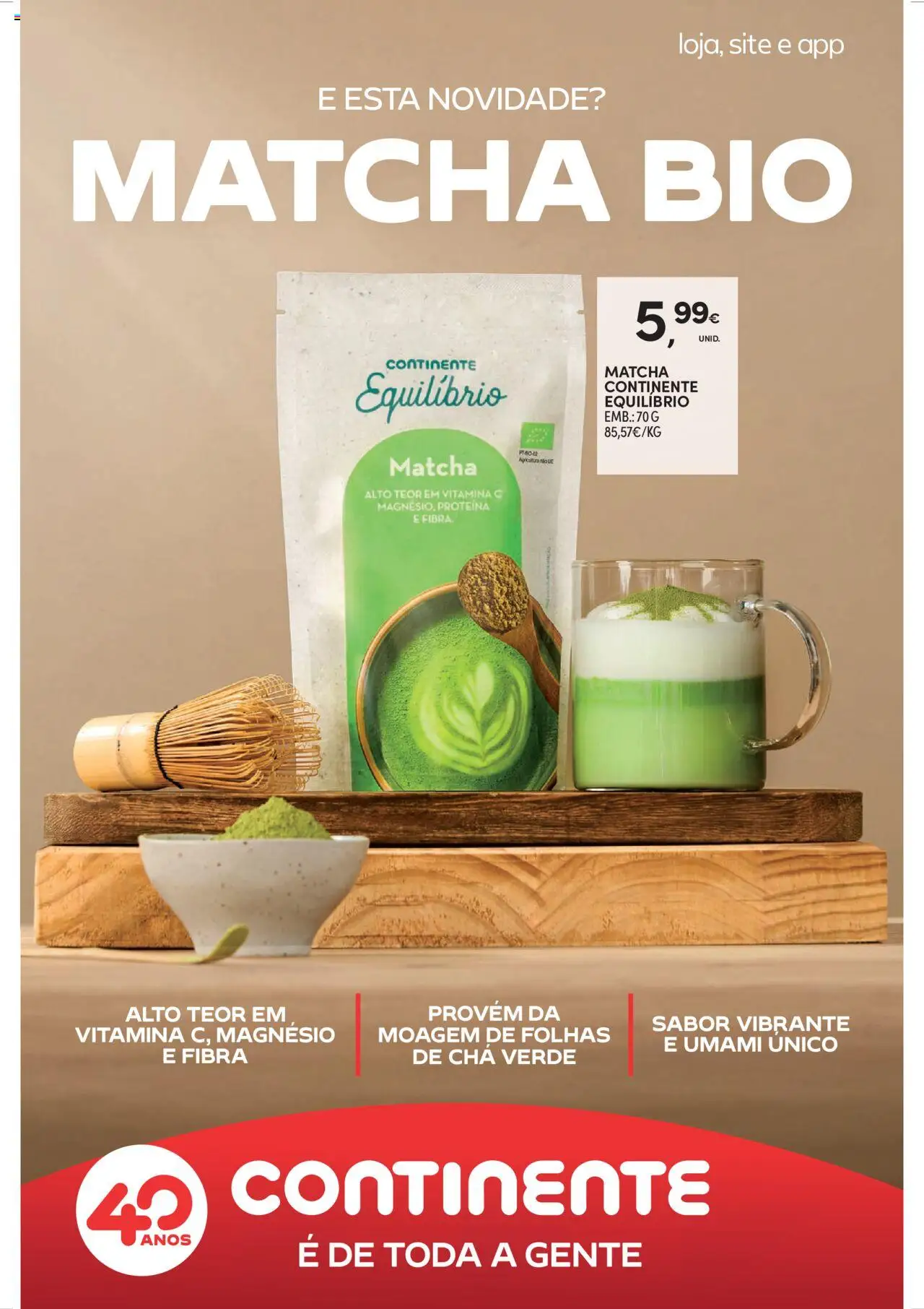 Continente Semanal Continente Bom Dia │ válido de 30.09.2025 | Página: 12 | Produtos: Matcha, Vitamina c, Chá, Proteina