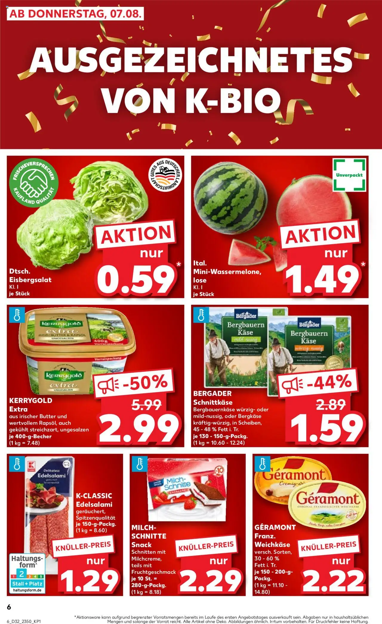 Kaufland prospekt Völklingen	 - gültig ab dem 07.08.2025 | Seite: 6 | Produkte: Geramont, Milch, Butter, Salami