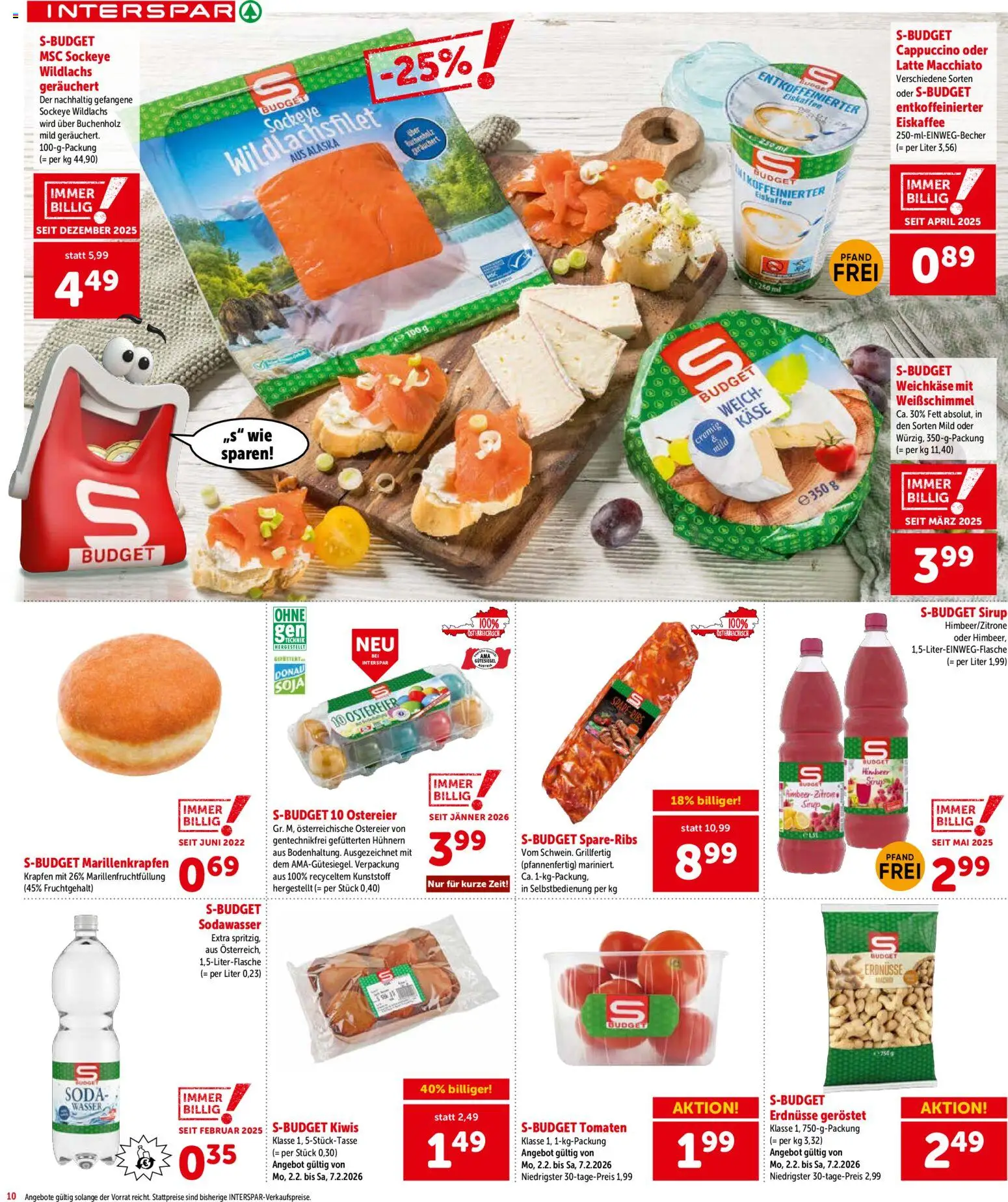 Interspar Flugblatt - Osttirol gültig ab 05.02.2026 | Seite: 11 | Produkte: Wasser, Папионка, Käse, Tomaten