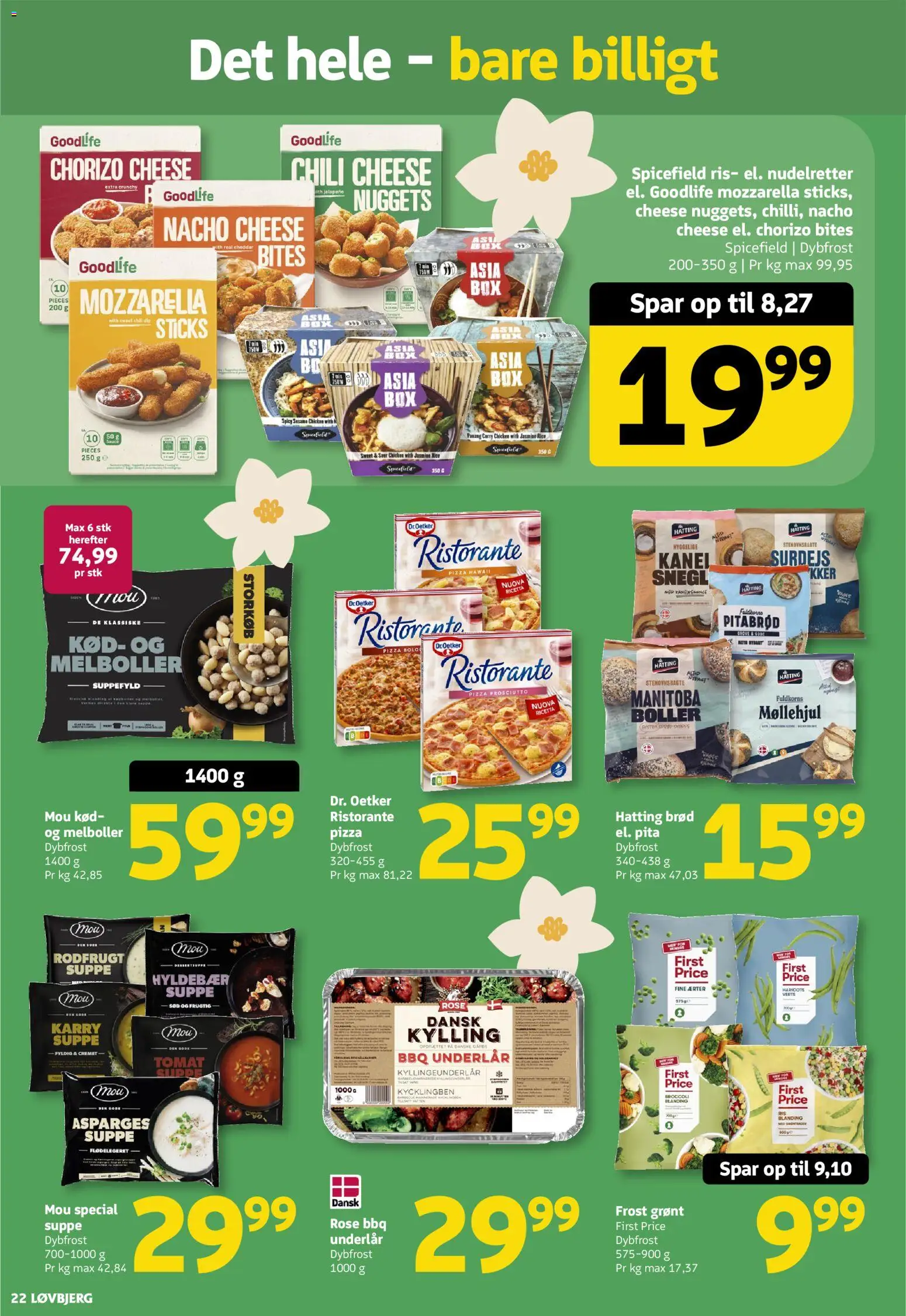 Løvbjerg tilbudsavis – gyldig fra 27.02.2026 | Side: 22 | Produkter: Brød, Pizza, Mozzarella, Ærter