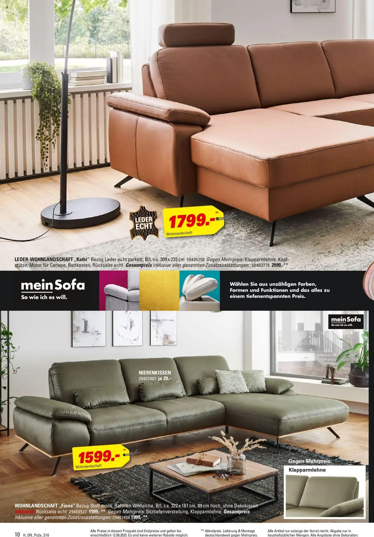 Höffner - Polster Spezial - gültig ab dem 30.07.2025 | Seite: 10 | Produkte: Wohnlandschaft, Sofa