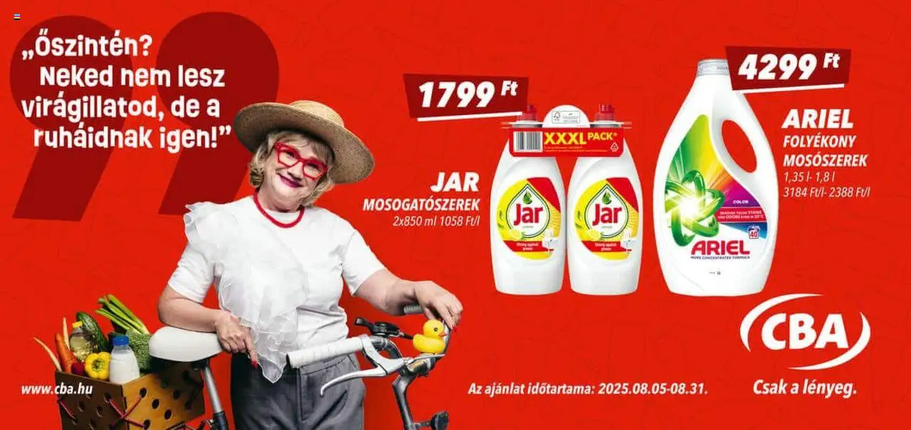 CBA akciós ujság - amely érvényes a következő dátumtól: 05.08.2025 | Oldal: 2 | Termékek: Ariel, Mosószerek