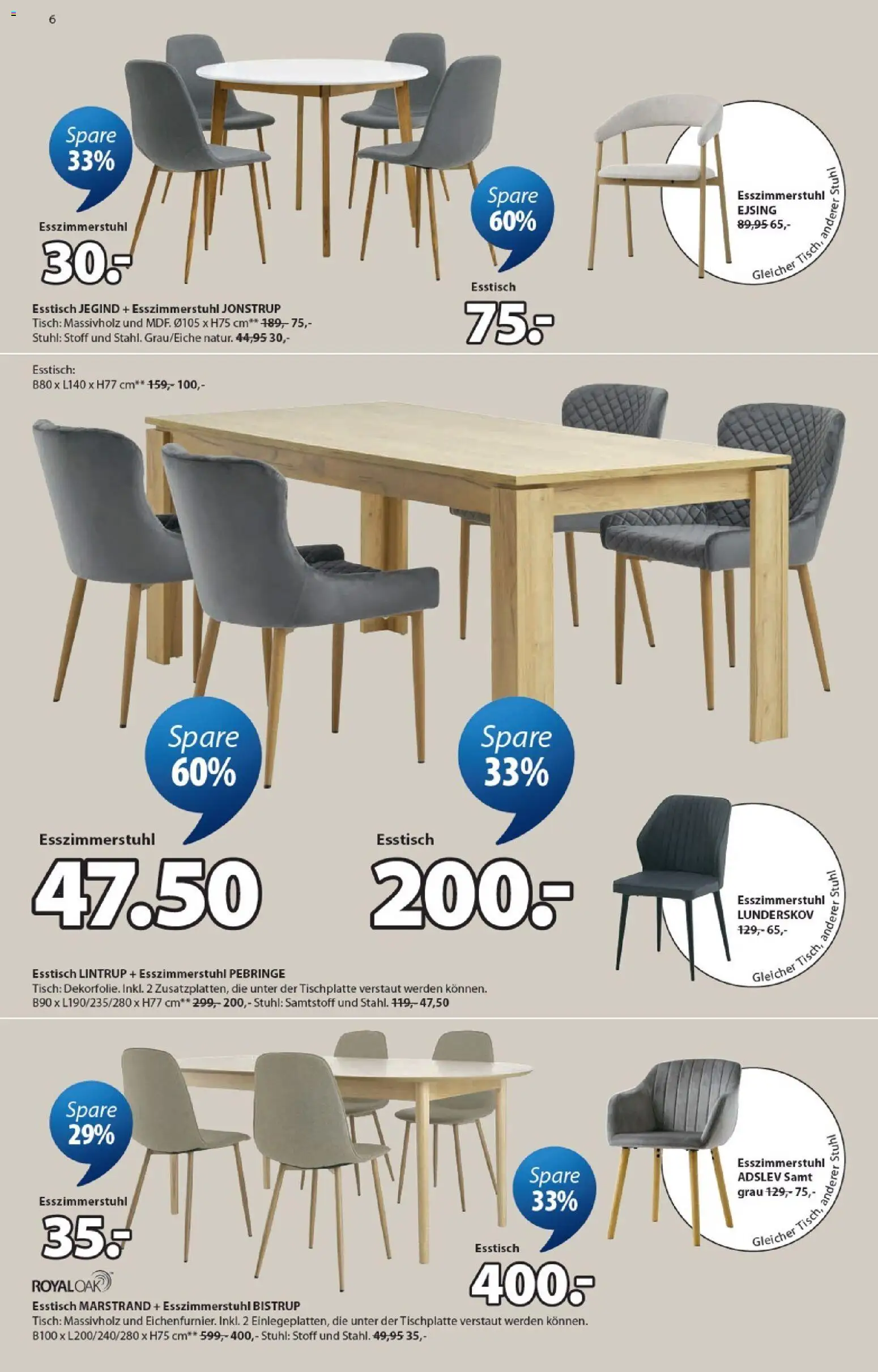 JYSK aktionen – gültig ab 17.03.2026 | Seite: 6 | Produkte: Tisch, Stuhl, Esstisch