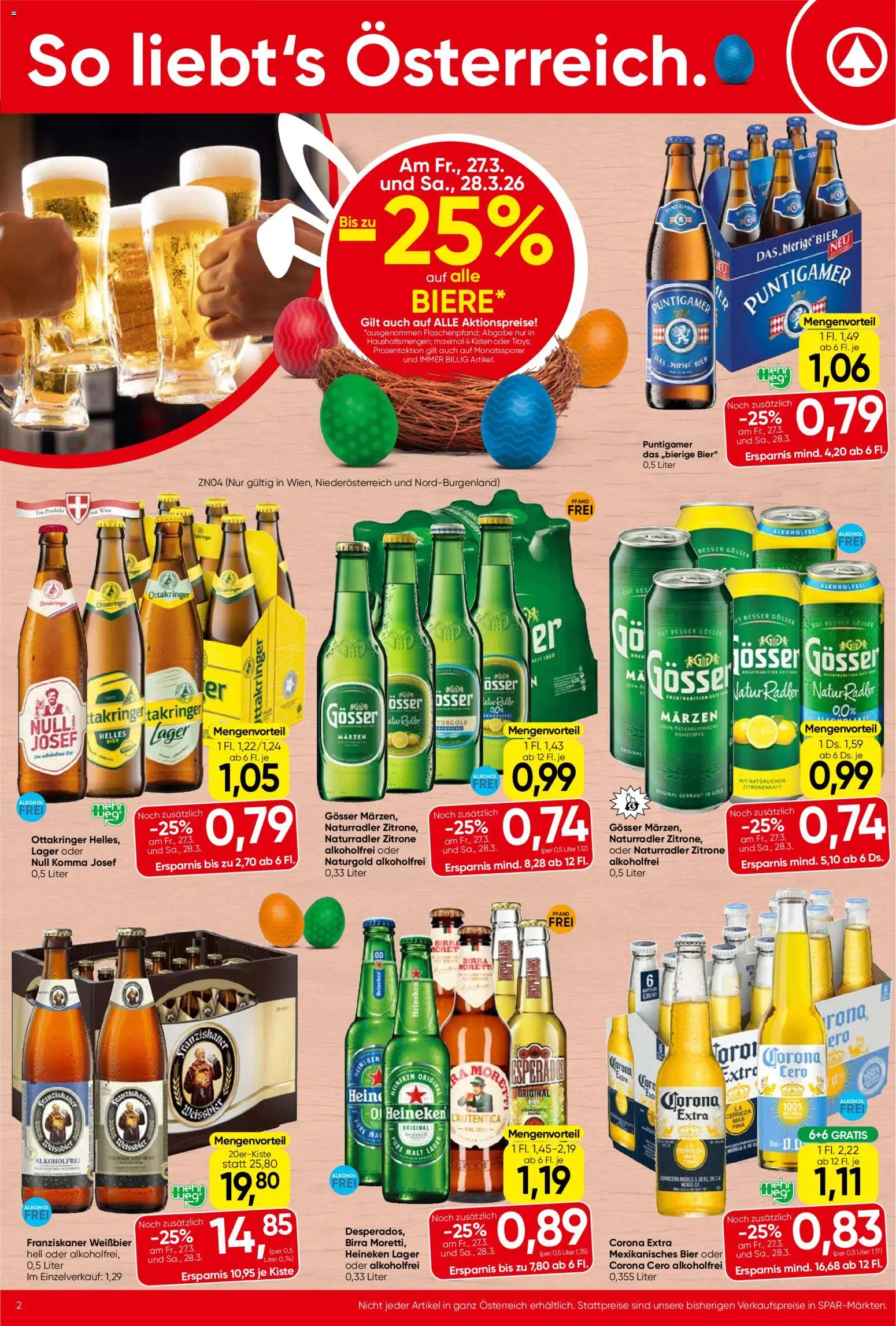 Spar Flugblatt - Burgenland gültig ab 26.03.2026 | Seite: 2 | Produkte: Zitrone, Bier
