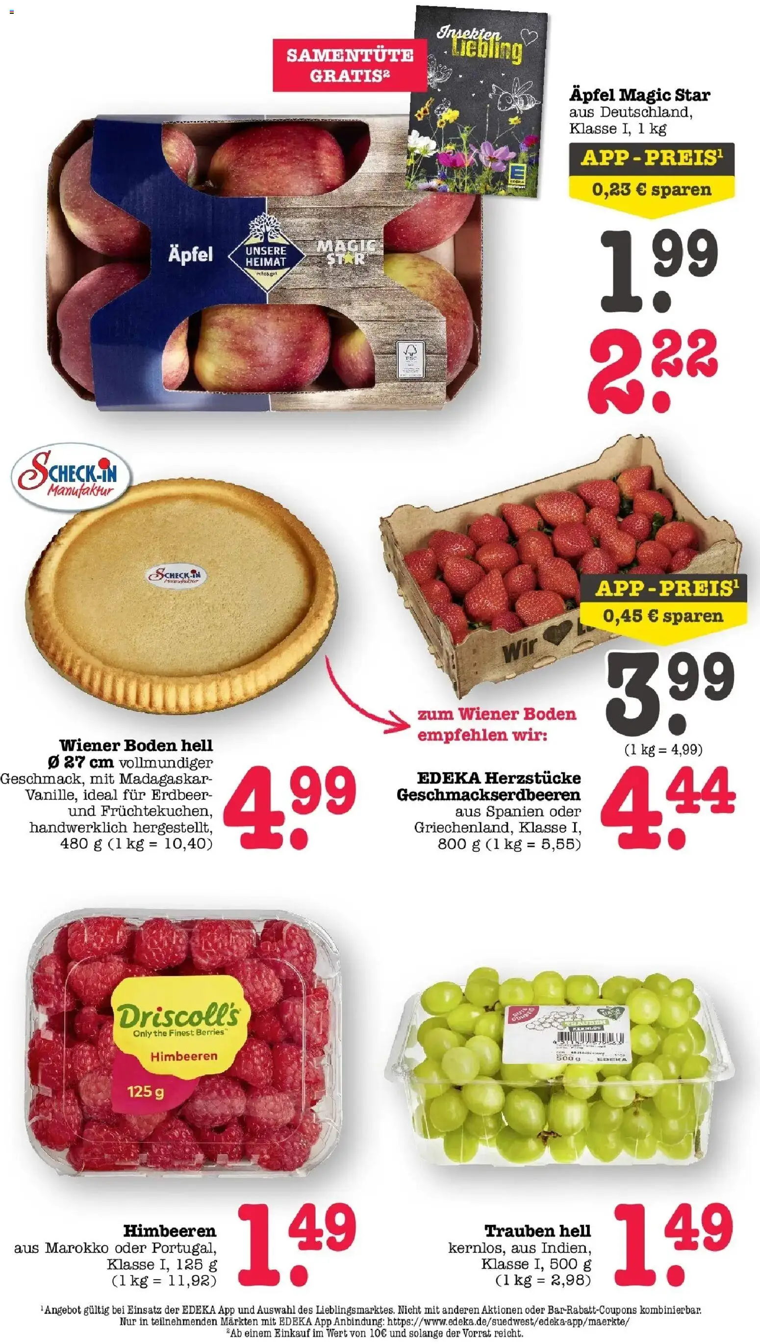 E center Prospekt Mainz-Weisenau	 – gültig ab 12.04.2026 | Seite: 21 | Produkte: Himbeeren, Trauben, Äpfel