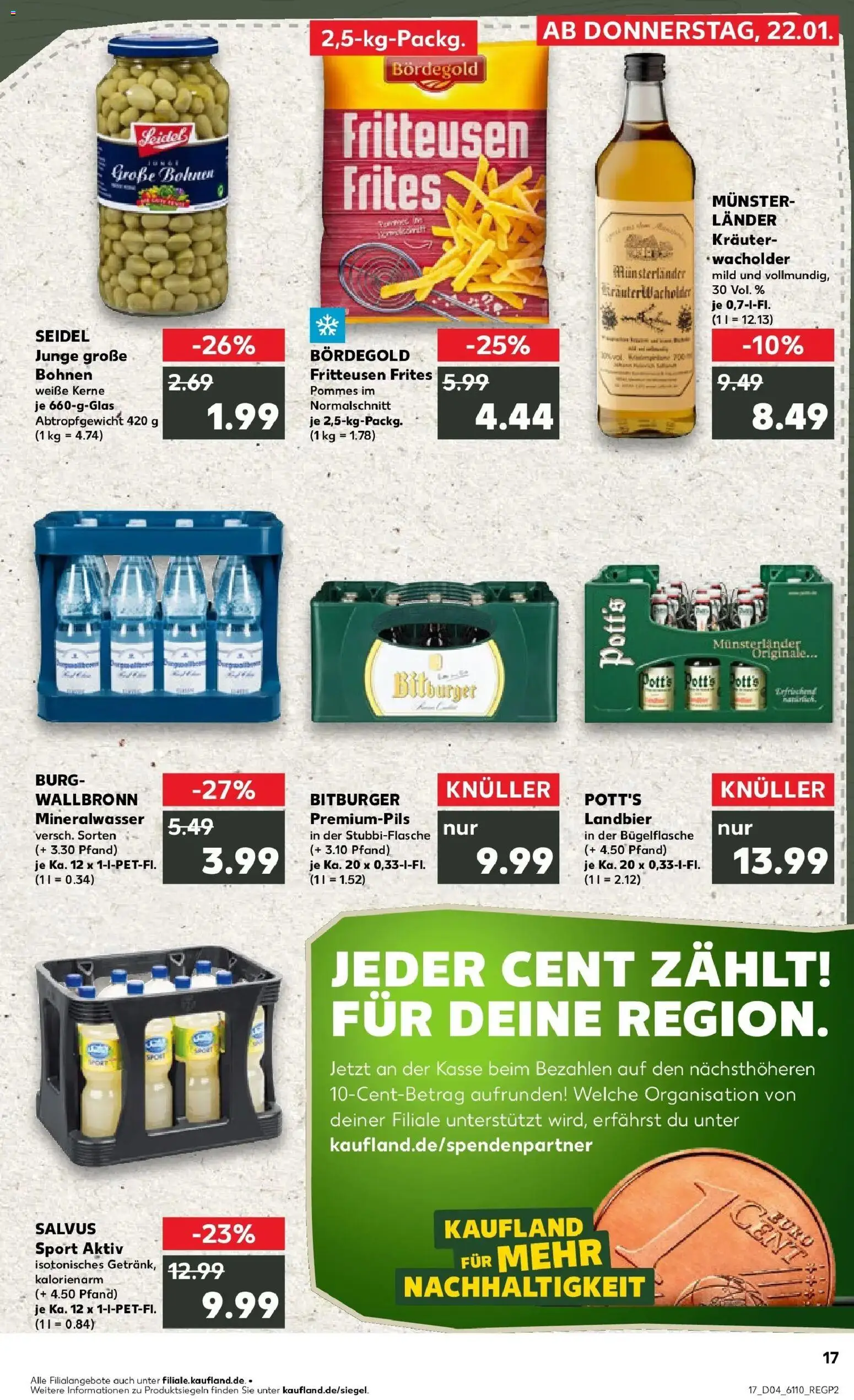 Kaufland prospekt Coesfeld	 – gültig ab 22.01.2026 | Seite: 2 | Produkte: Bitburger, Pommes, Mineralwasser