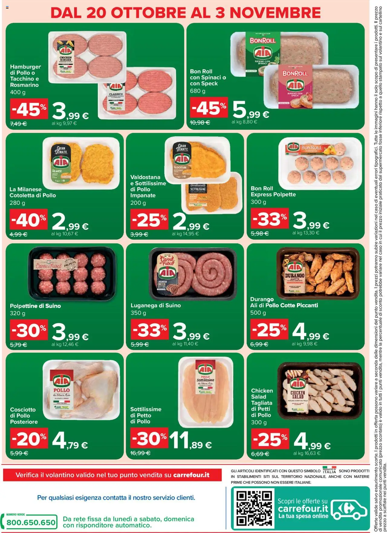 Volantino Carrefour del 26.09.2025 | Pagina: 2 | Prodotti: Pollo, Suino, Spinaci, Scaffale