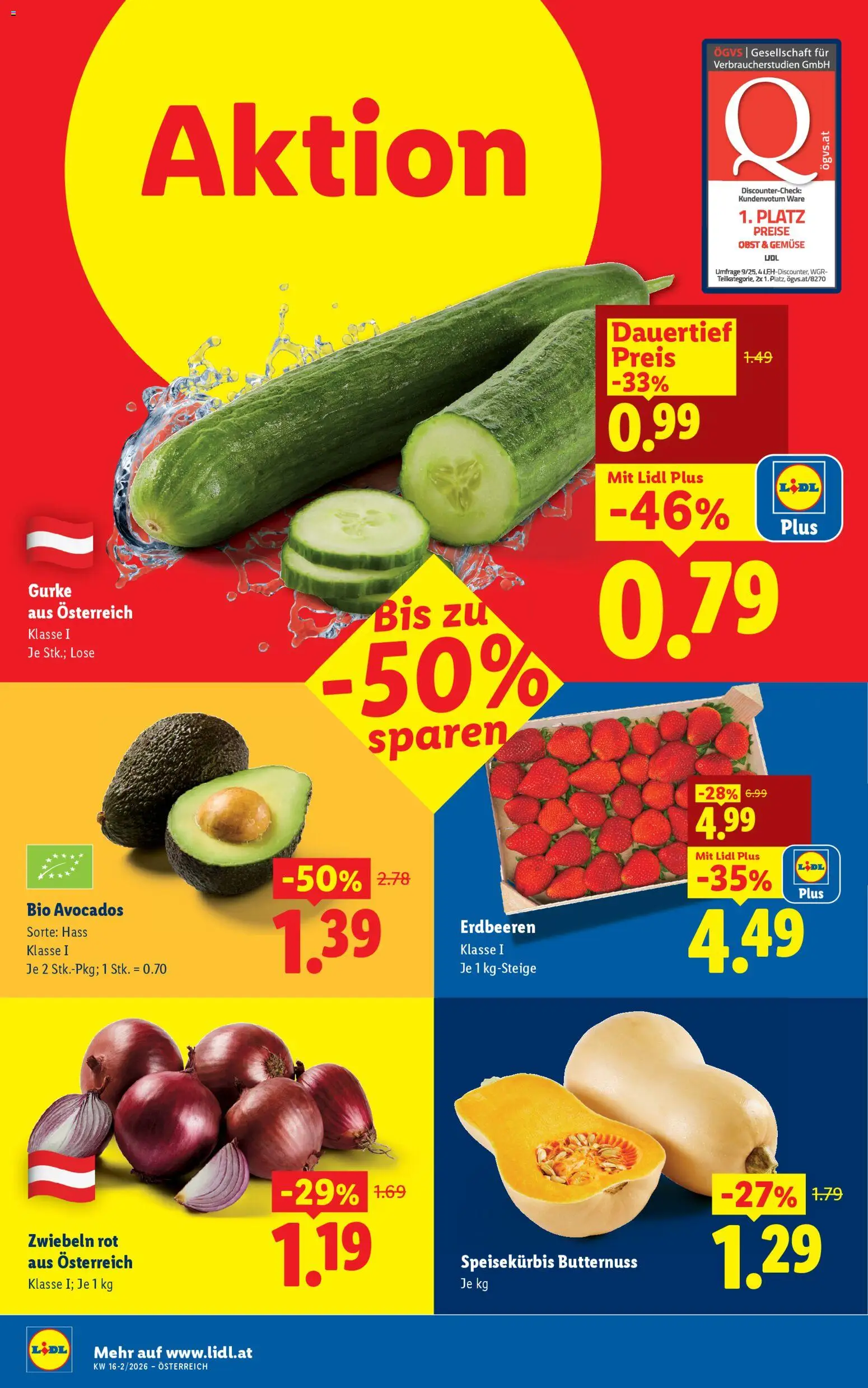 Lidl Flugblatt - Altenmarkt im Pongau, St. Johann im Pongau, Zell am See gültig ab 16.04.2026 | Seite: 4 | Produkte: Erdbeeren, Zwiebeln, Gemüse, Obst