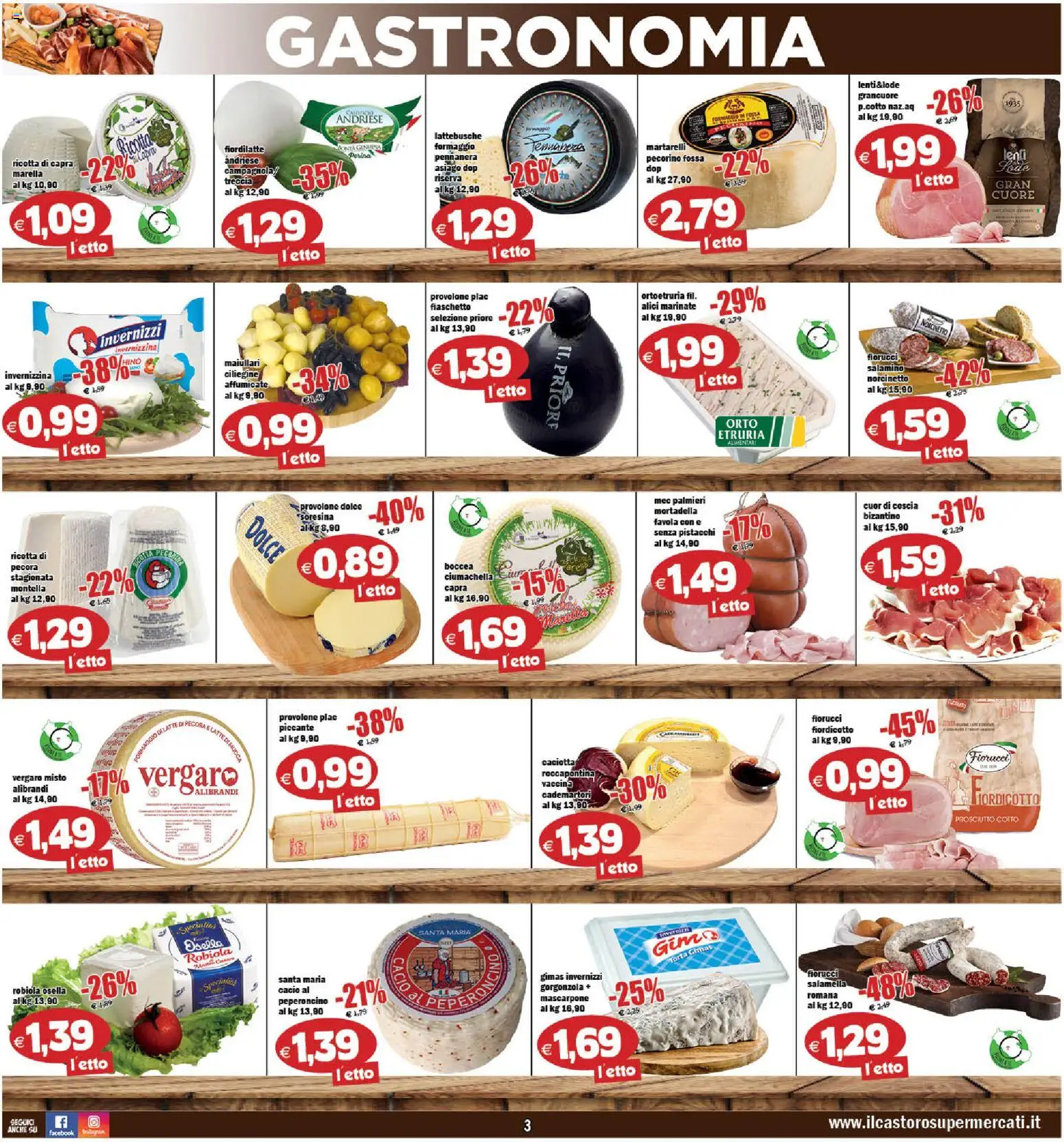 Volantino Il Castoro del 06.03.2026 | Pagina: 3 | Prodotti: Salamella, Formaggio, Mortadella, Ricotta