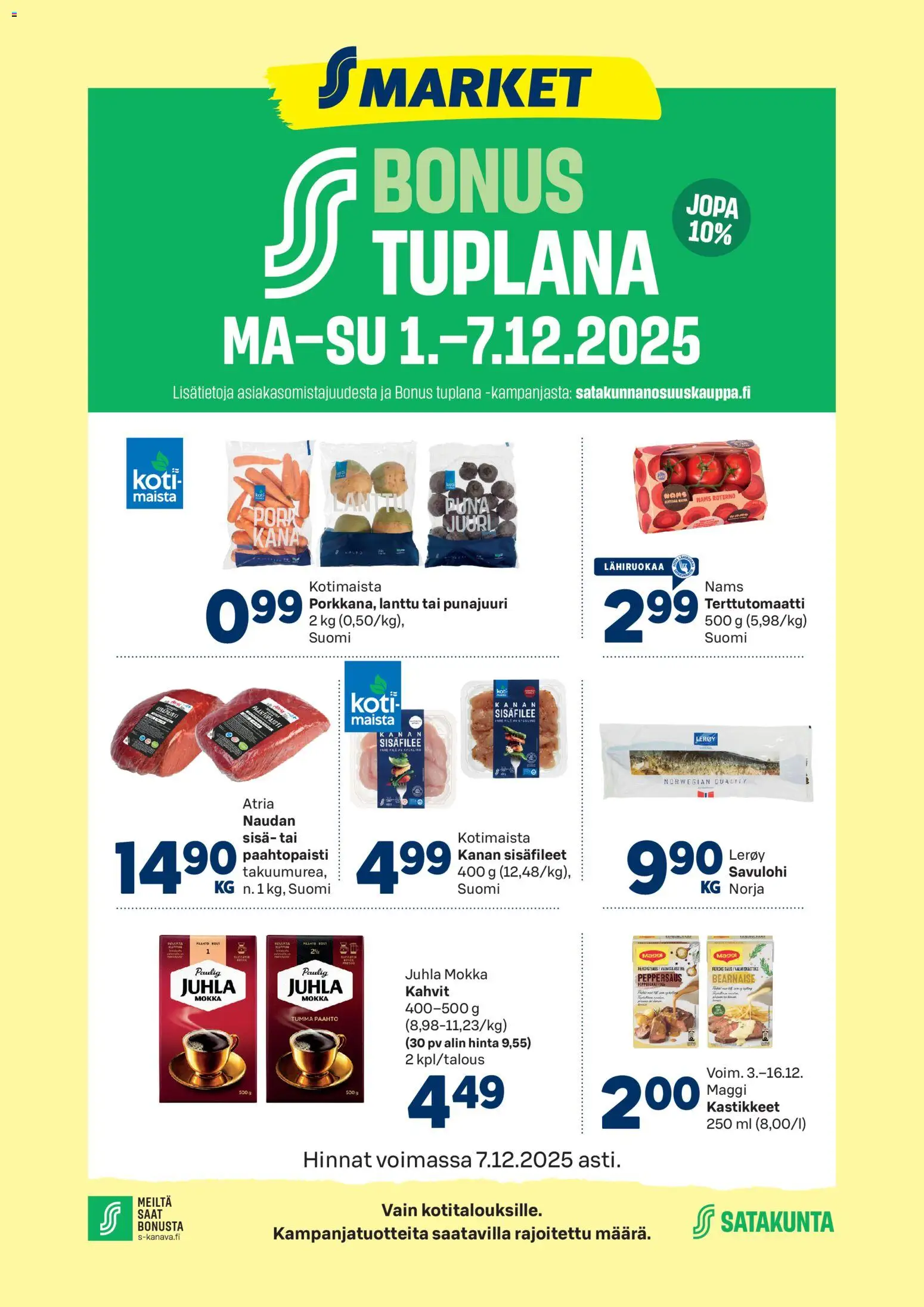 S-market Ulvila – voimassa 03.12.2025 alkaen | Sivu: 1