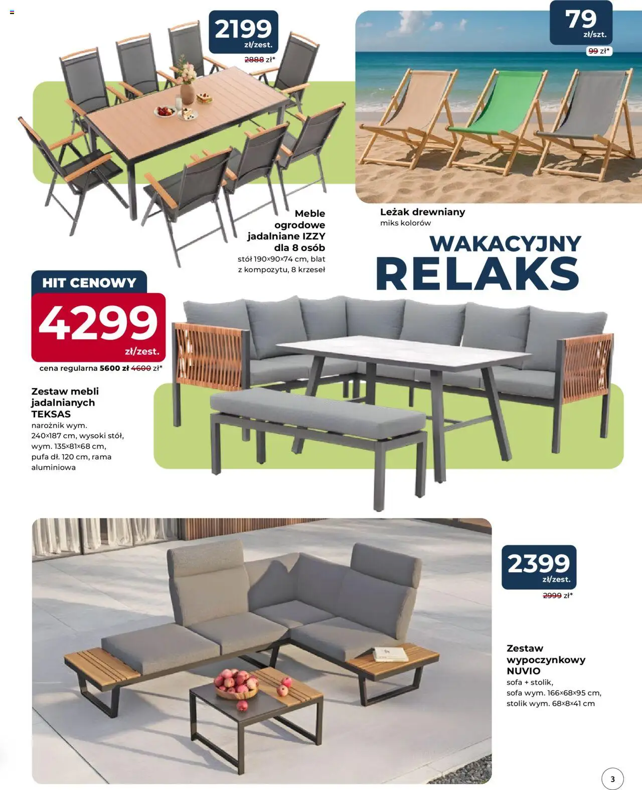 Mrówka Gazetka - Lubliniec od 10.07.2025 | Strona: 3 | Produkty: Sofa, Leżak, Zestaw wypoczynkowy, Stół