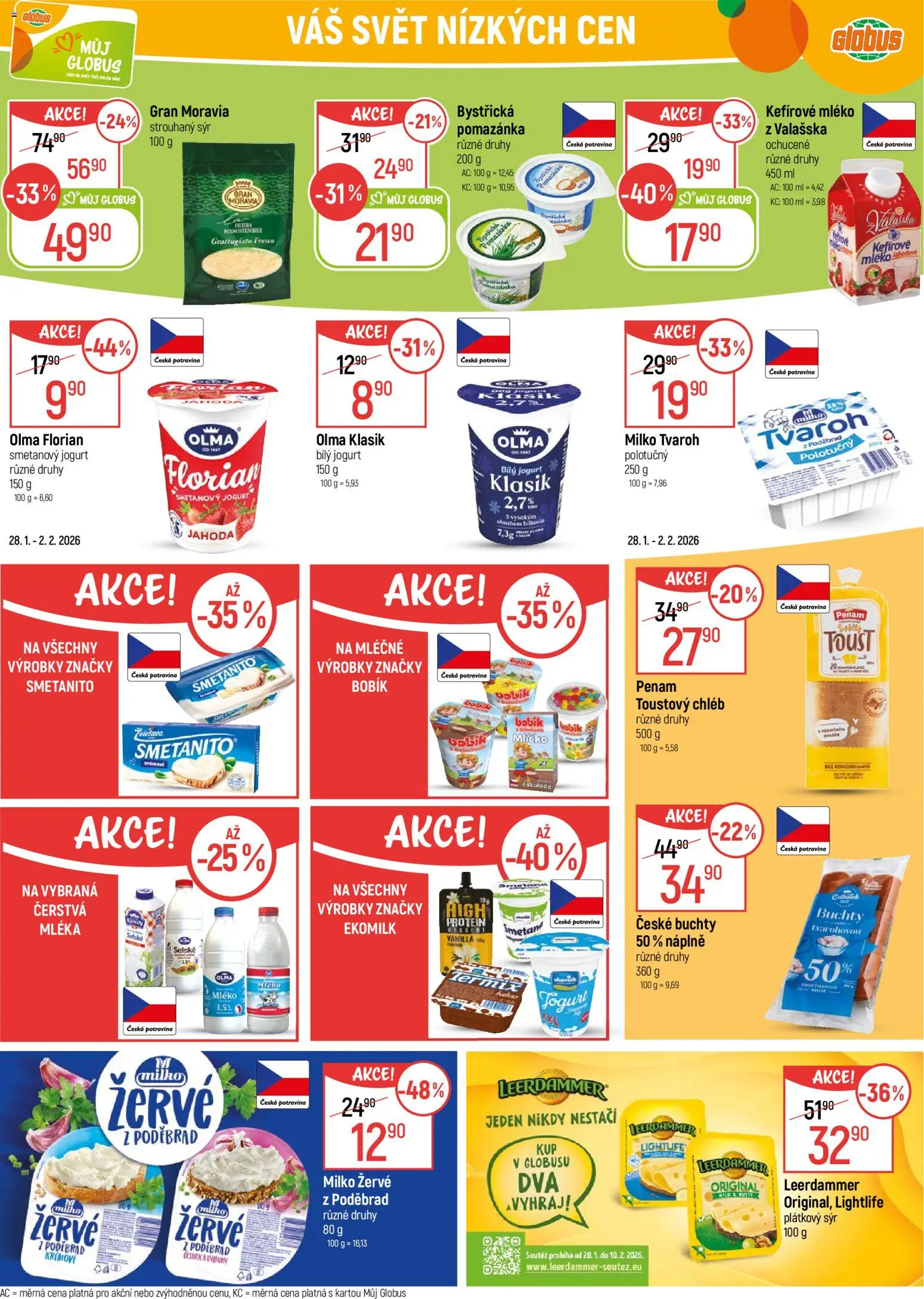 Globus leták - Praha-Štěrboholy od 28.01.2026 | Strana: 16 | Produkty: Globus, Smetanový jogurt, Chléb, Bílý jogurt