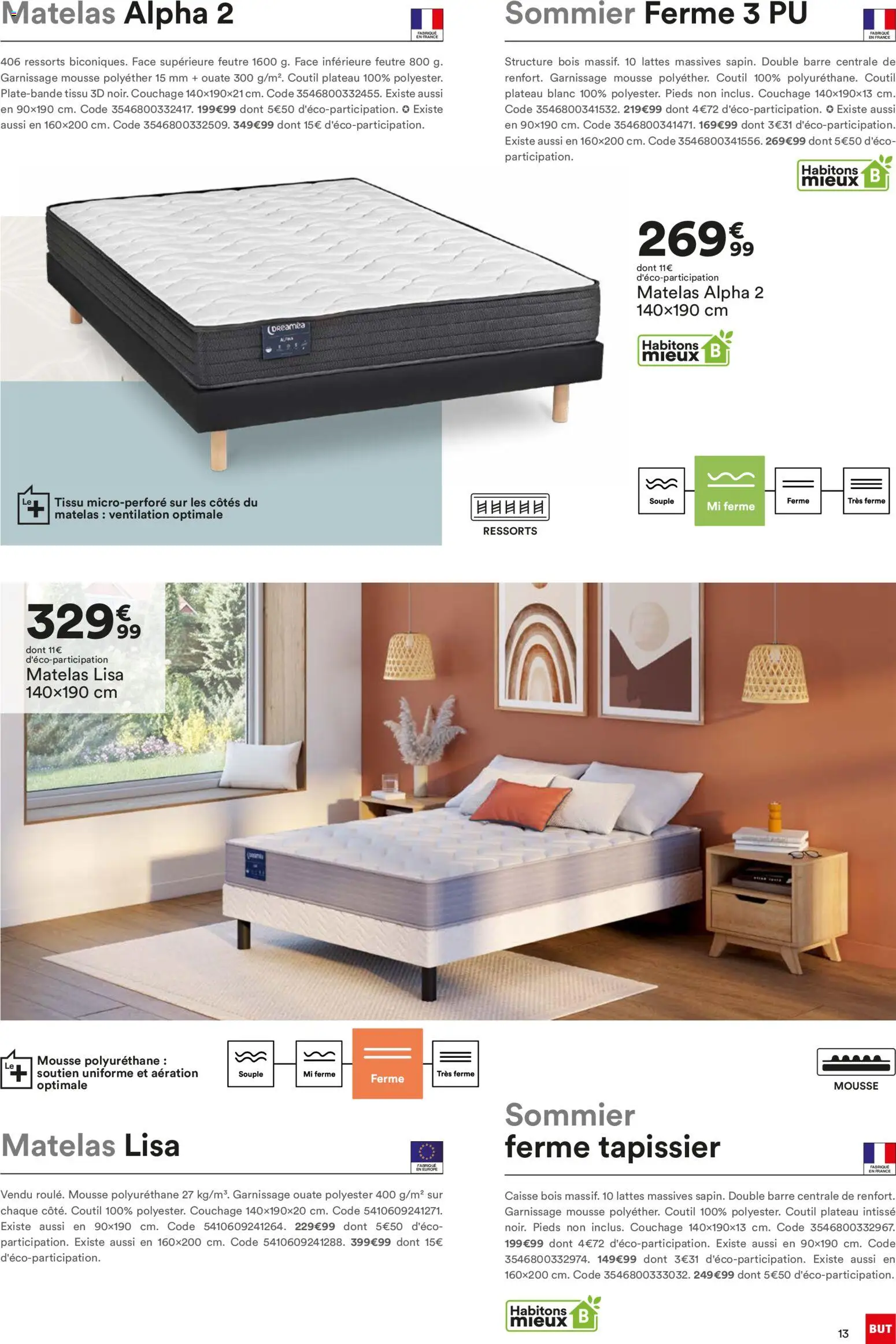 {H1} | Page: 13 | Produits: Plateau, Mousse, Matelas, Sommier