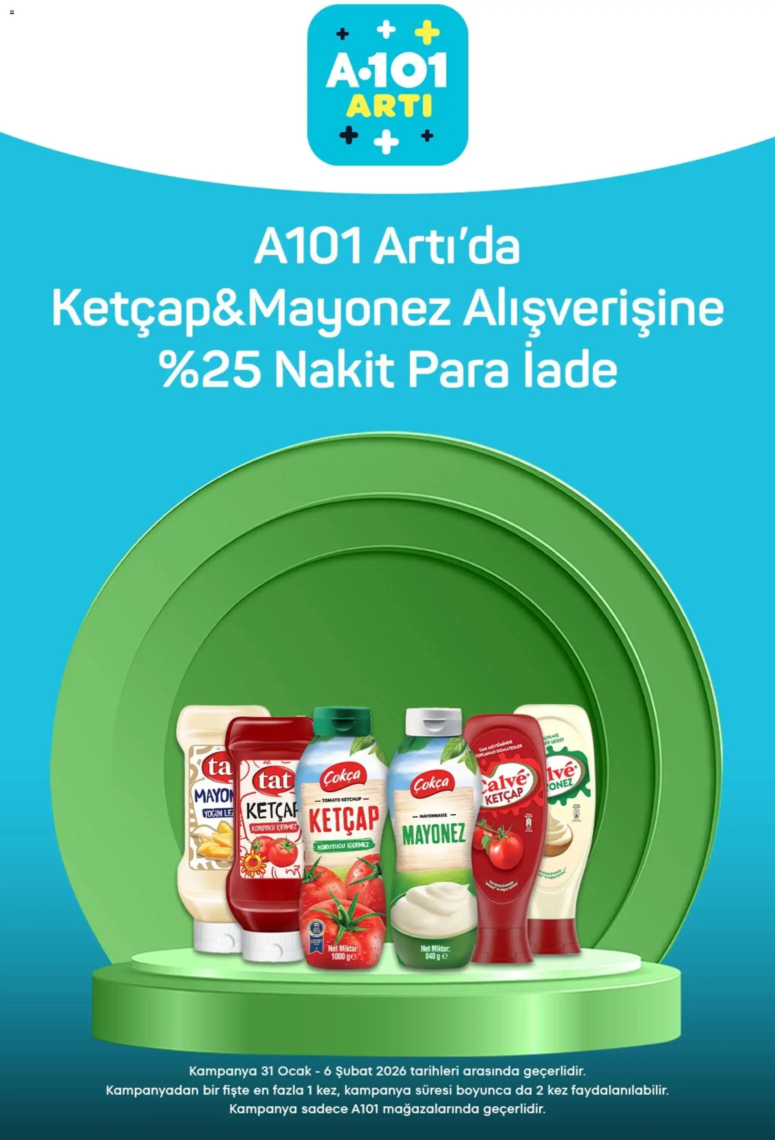 A101 Arti - 31.01.2026 tarihinden itibaren geçerlidir | Sayfa: 2 | Ürünler: Ketçap, Mayonez, Ocak