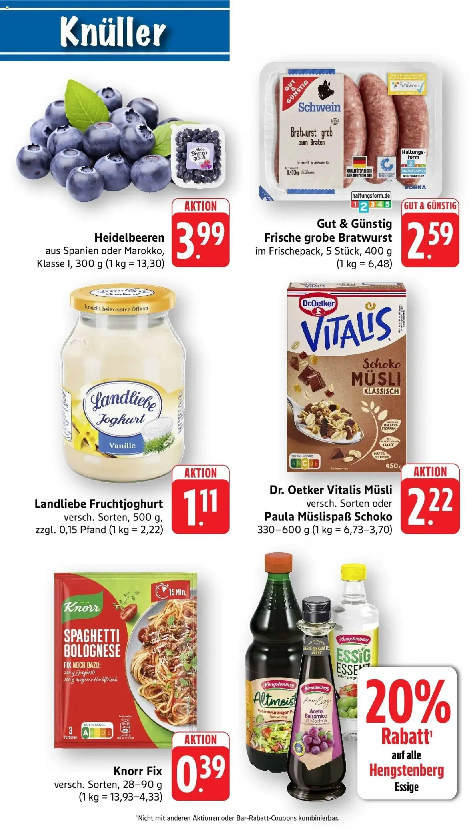 Angebote – gültig ab 16.03.2026 | Seite: 10 | Produkte: Knorr fix, Bratwurst, Fruchtjoghurt, Pasta