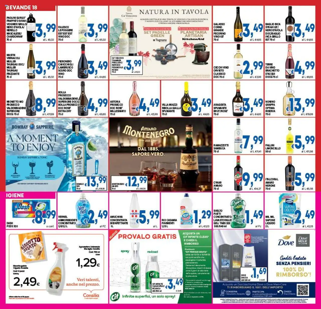 Volantino DEM del 13.06.2025 | Pagina: 18 | Prodotti: Prosecco, Vino, Doccia, Amaro