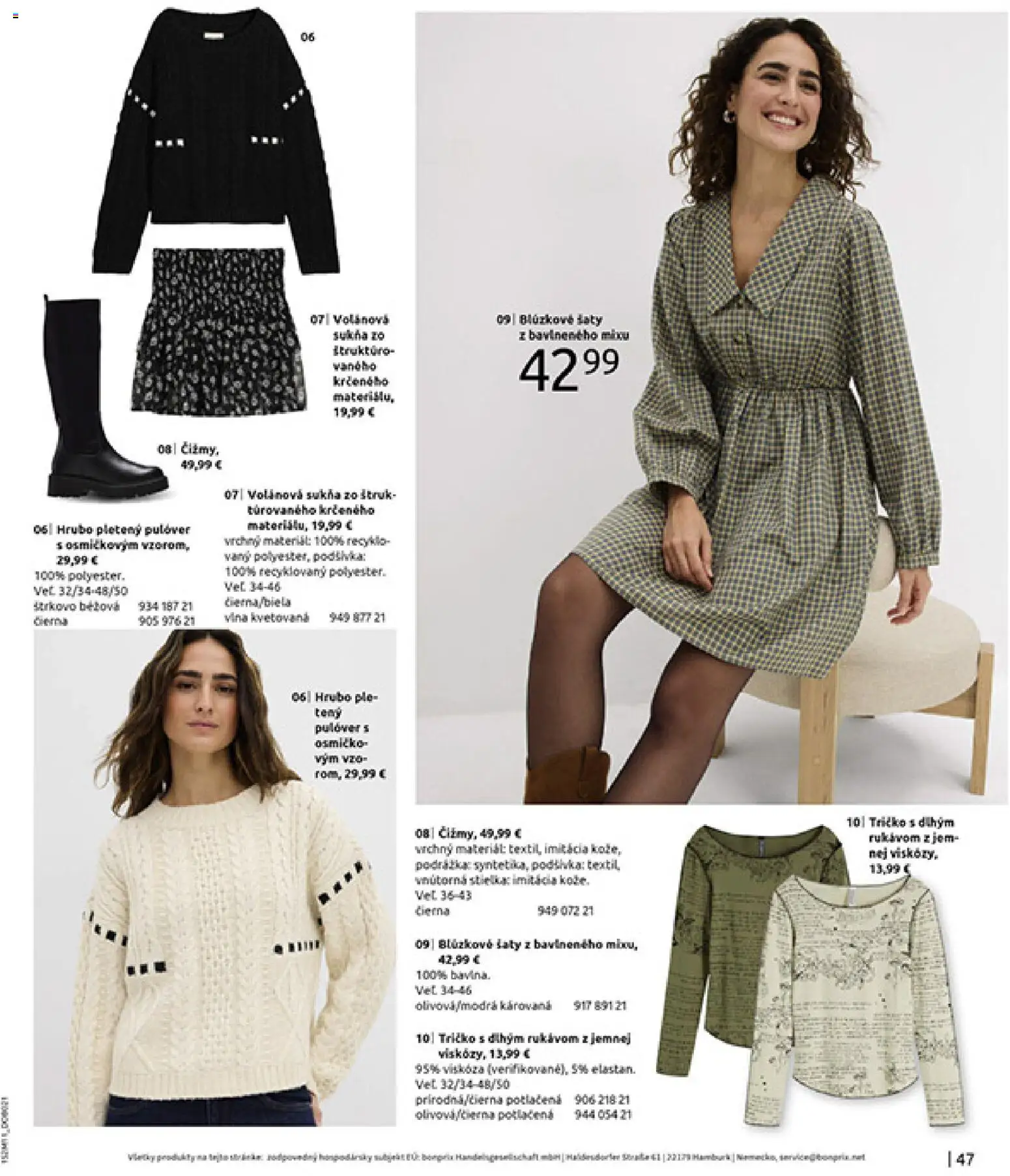 Nové Bonprix akcie – leták je platný od 16.12.2025 | Strana: 49 | Produkty: Šaty, Tričko