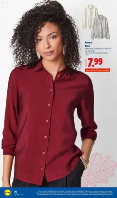 Pré-visualização Esmara Blusa, 87% Viscose (LENZING™™ ECOVEROTM), 13% poliamida. Tam. 38 ao 46 consoante modelo válido de 08.09.2025 | Página: 30 | Produtos: Blusa