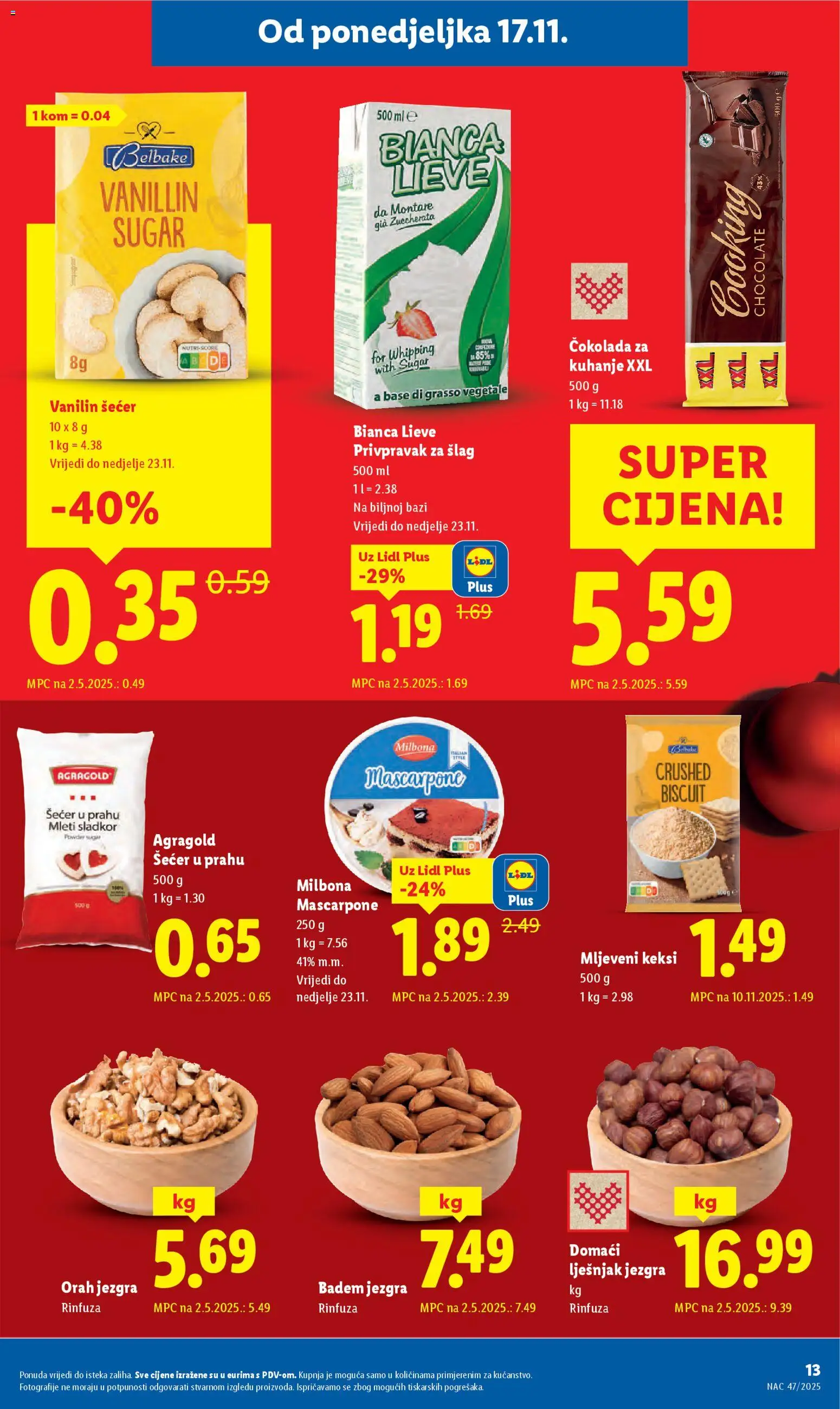 Lidl katalog | vrijedi od 17.11.2025 | Stranica: 13 | Proizvodi: Čokolada, Lješnjak, Šećer, Badem