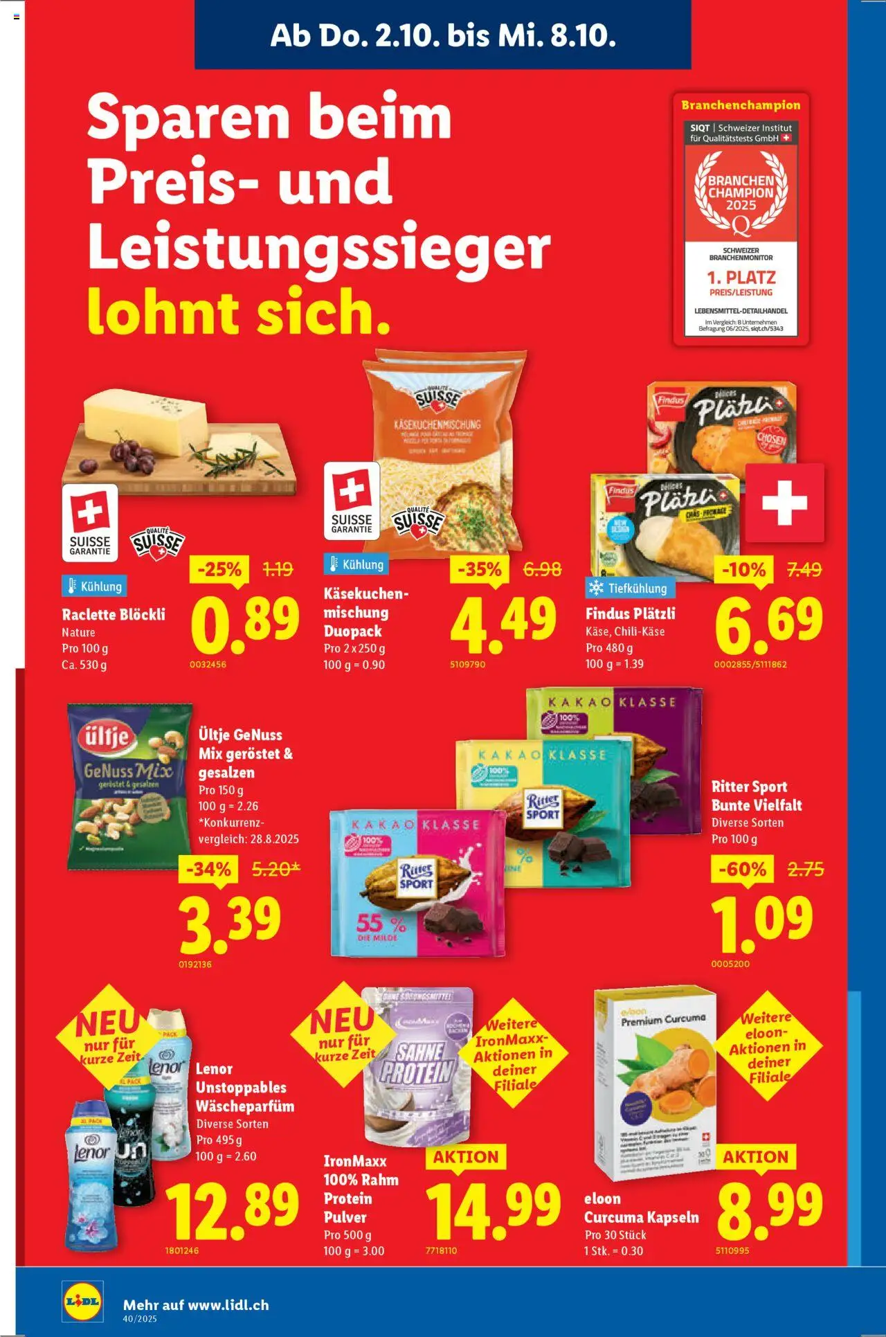 Lidl Aktionen – gültig ab 02.10.2025 | Seite: 8 | Produkte: Temizlik kovası, Pulver, Sahne, Raclette