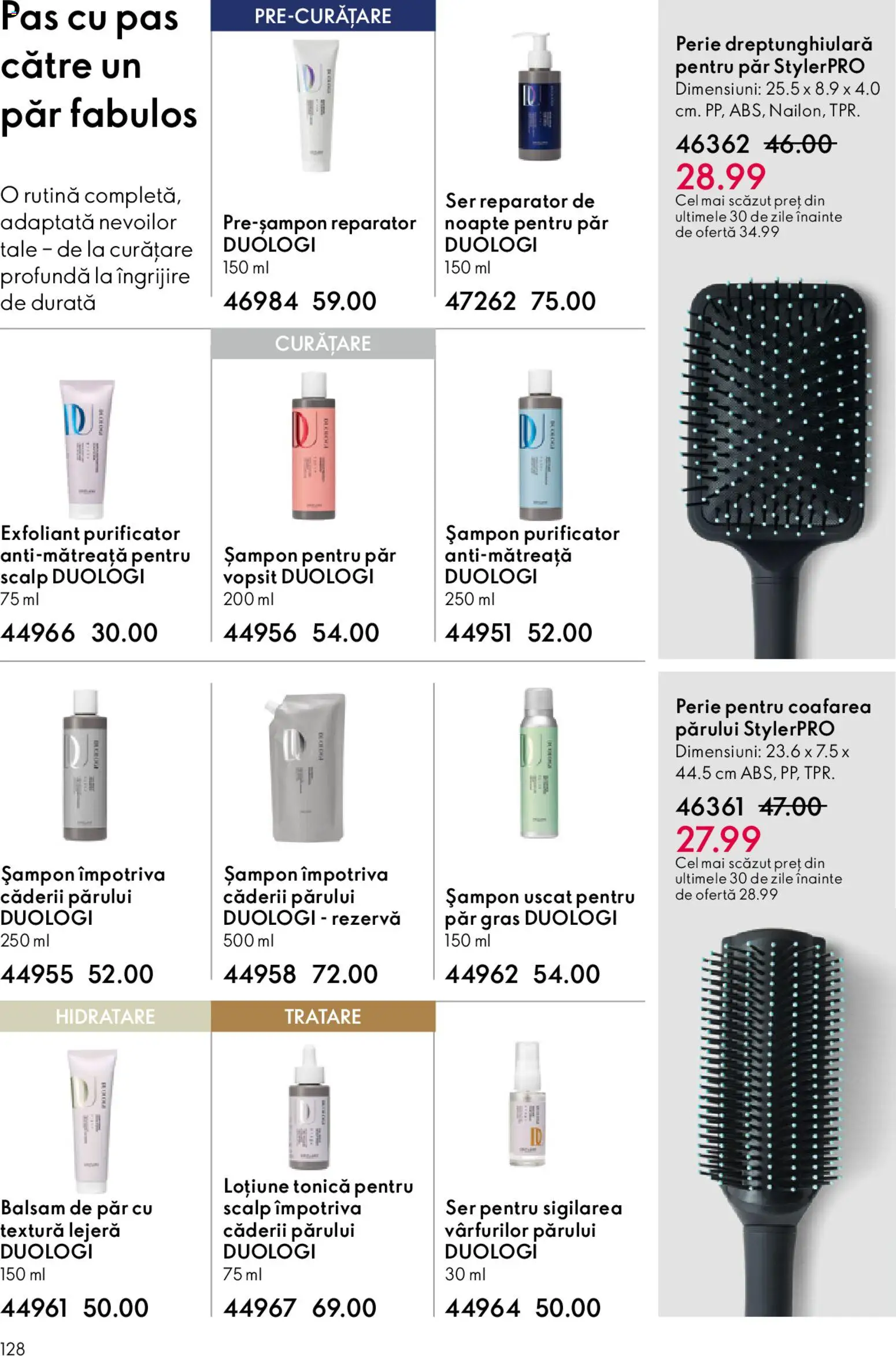Noul catalog Oriflame – valabil de la 15.04.2026 | Pagină: 128 | Produse: Exfoliant, Perie, Șampon, Balsam de păr