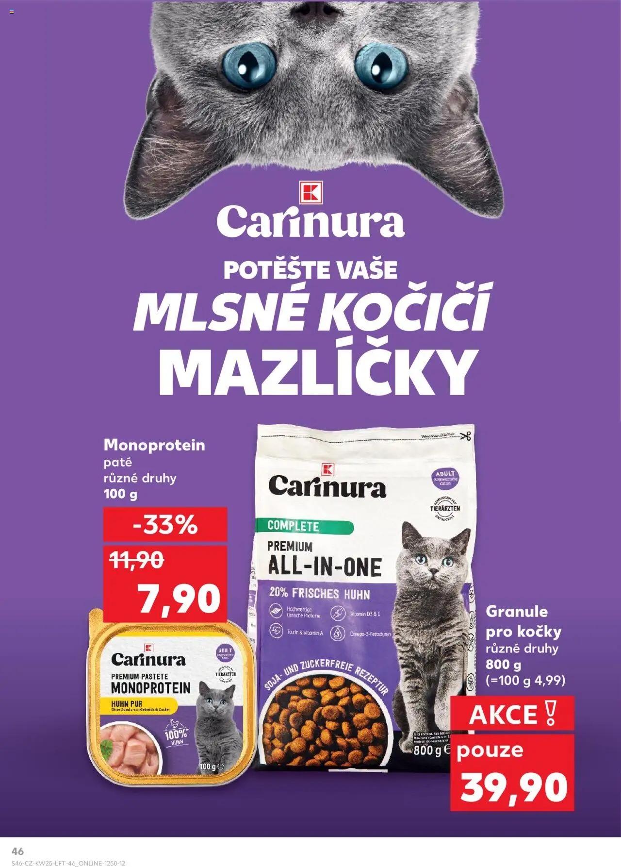 Kaufland leták od 18.06.2025 | Strana: 46 | Produkty: Granule, Granule pro kočky, Tuřín