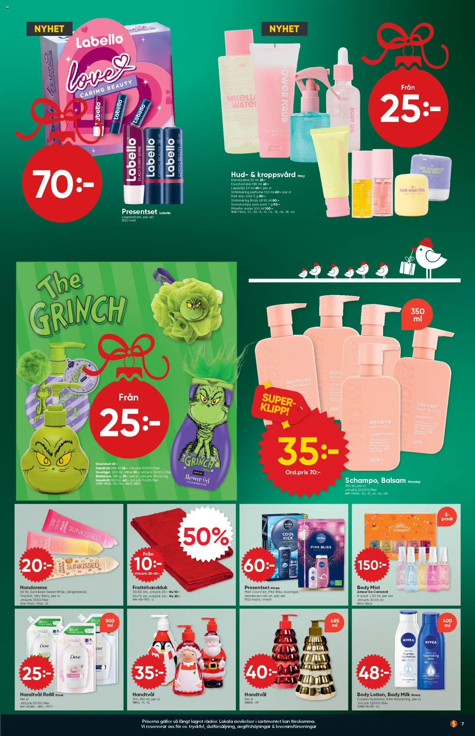 Dollar Store reklamblad aktuell från 08.12.2025 | Sida: 7 | Produkter: Balsam, Body milk, Galler, Set
