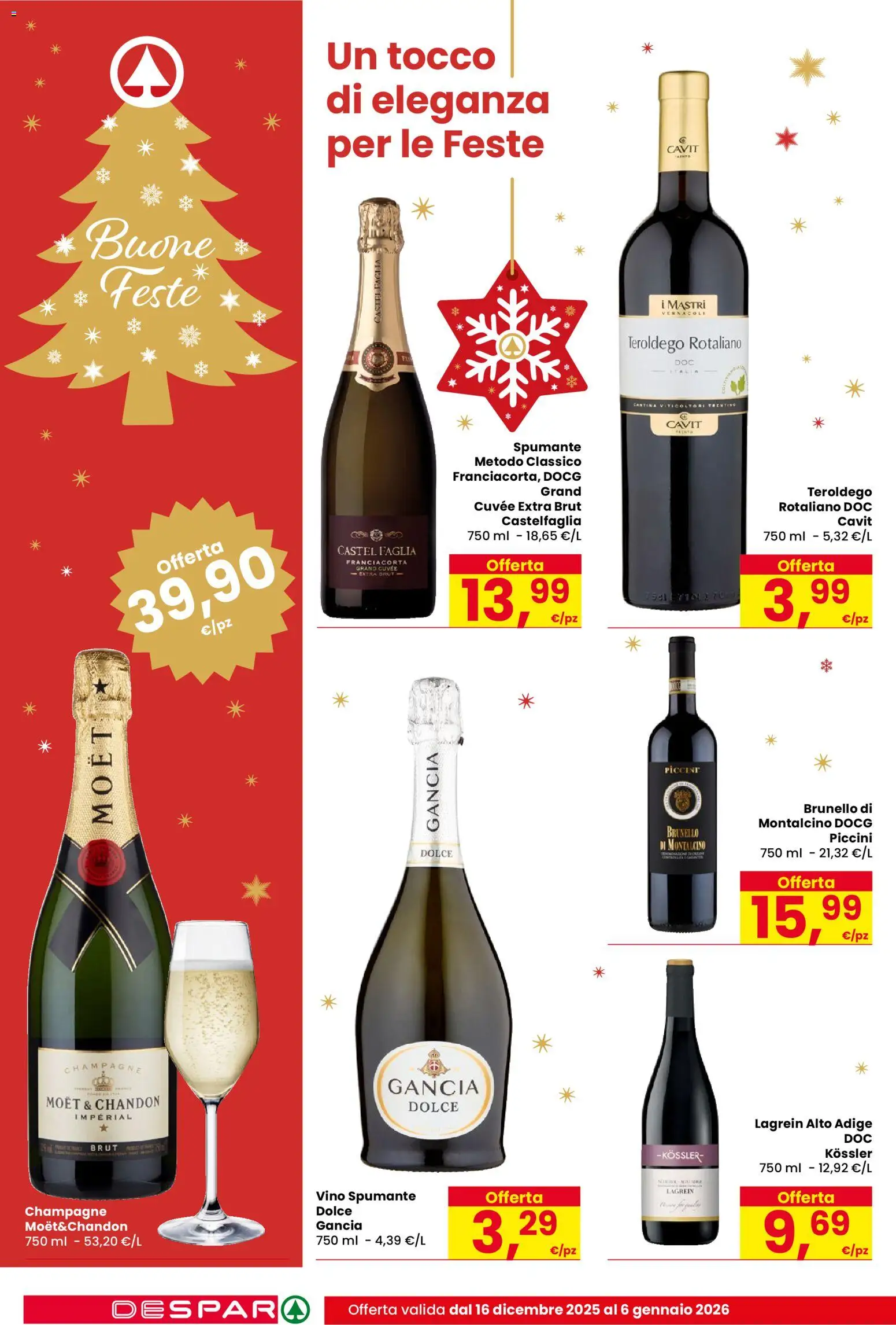 Volantino Despar del 16.12.2025 | Pagina: 12 | Prodotti: Vino, Spumante, Champagne
