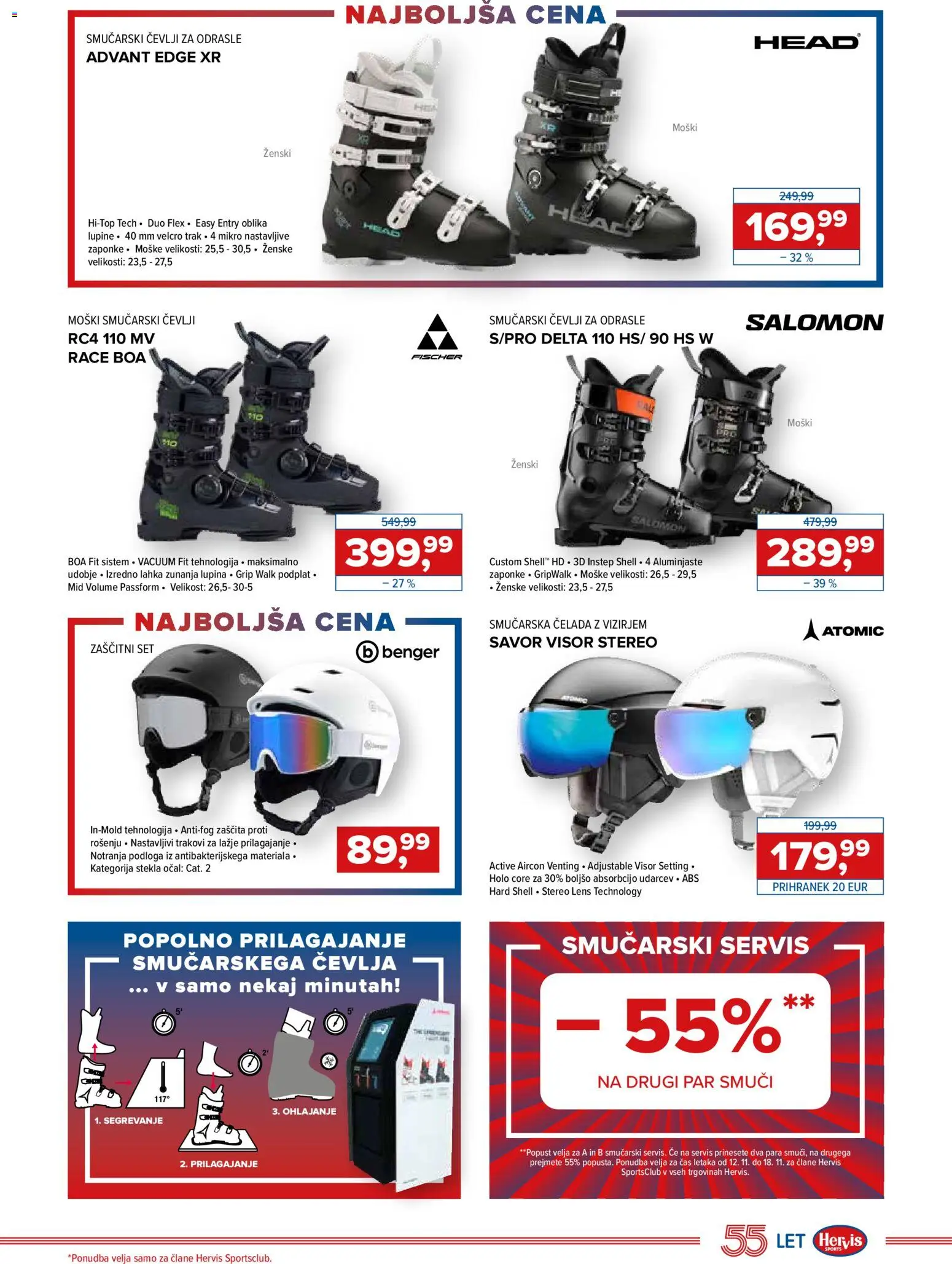 Novi Hervis katalog ponudbe – veljaven od 12.11.2025 | Stran: 3 | Izdelki: Podloga, Cevlji, Čelada