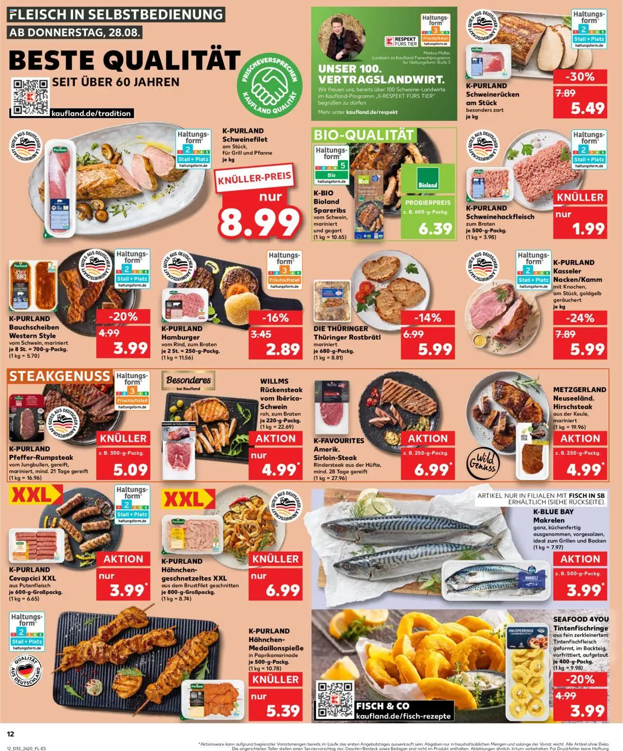 Kaufland prospekt Zeitz	 - gültig ab dem 28.08.2025 | Seite: 12 | Produkte: Grill, Hahnchen, Schweinerucken, Fleisch