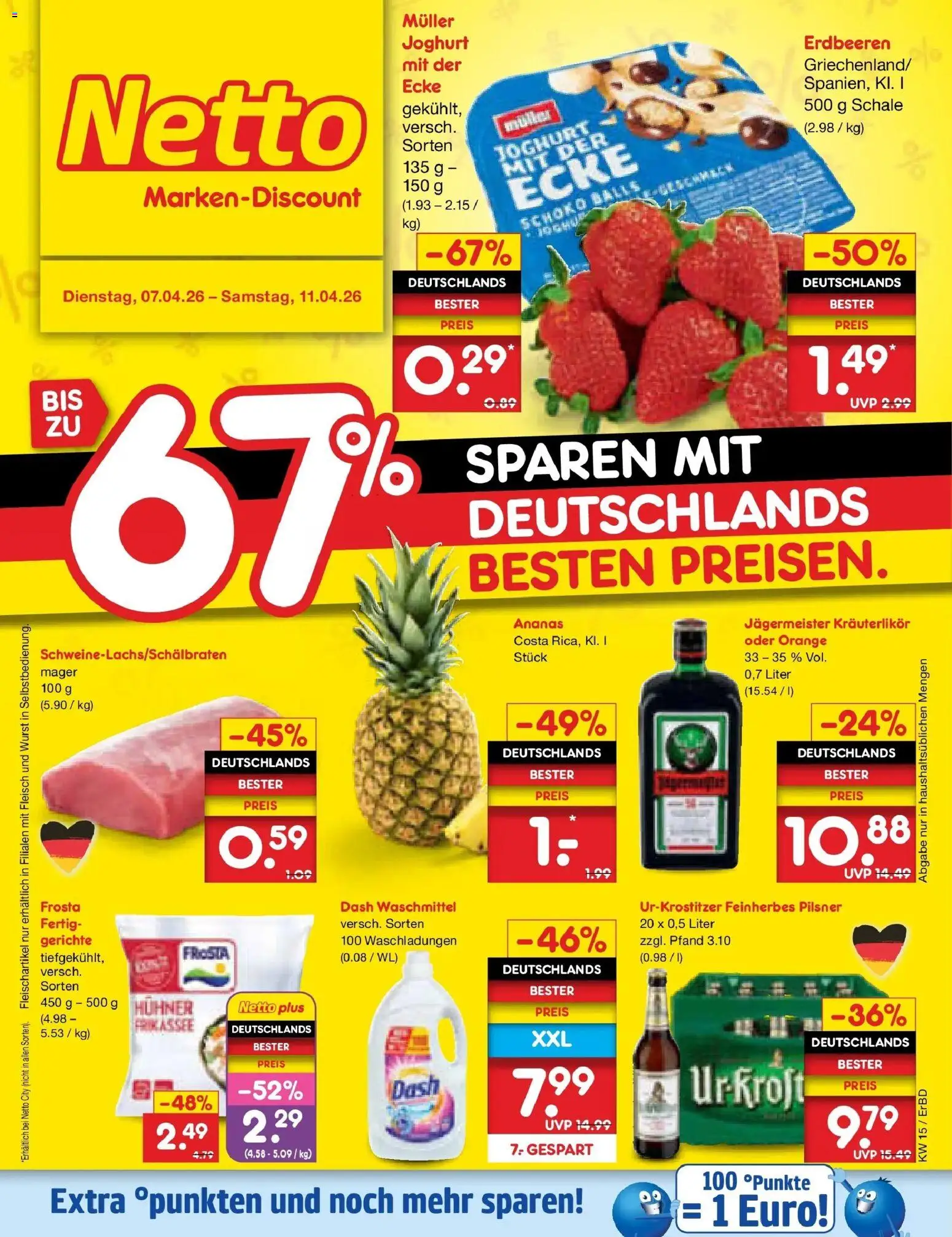 Netto Marken-Discount Prospekt Jena-Lobeda	 – gültig ab 05.04.2026 | Seite: 1 | Produkte: Joghurt, Ananas, Jägermeister, Waschmittel