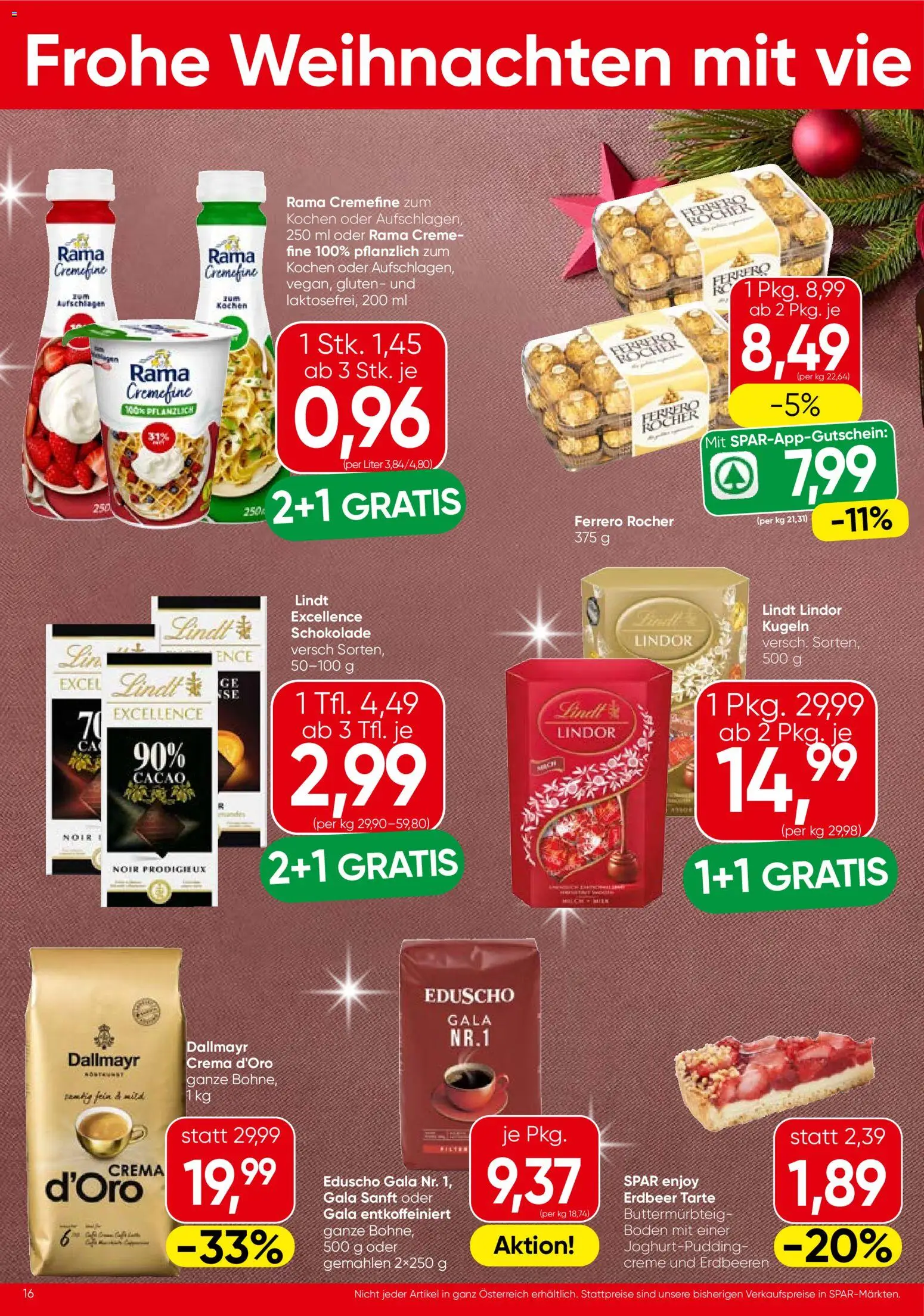 Spar Flugblatt - Salzburg gültig ab 23.12.2025 | Seite: 16 | Produkte: Erdbeeren, Creme, Schokolade