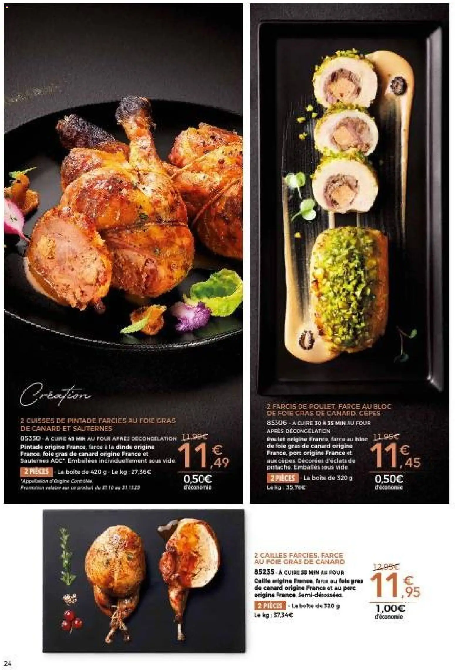 {H1} | Page: 24 | Produits: Foie Gras de Canard, Four, Cailles, Porc