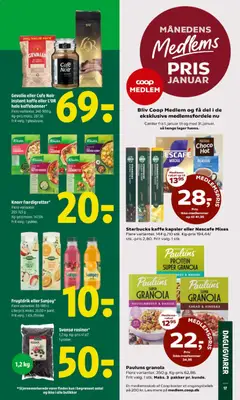 Gevalia eller Cafe Noir instant kaffe eller L'OR hele kaffebønner*, Flere varianter. 240-500 g. Kg-pris maks. 287,50. Frit valg. 1 glas/pose. gyldig fra 08.01.2026 | Side: 19 | Produkter: Kaffe, Kakao, Carpete, Instant Kaffe