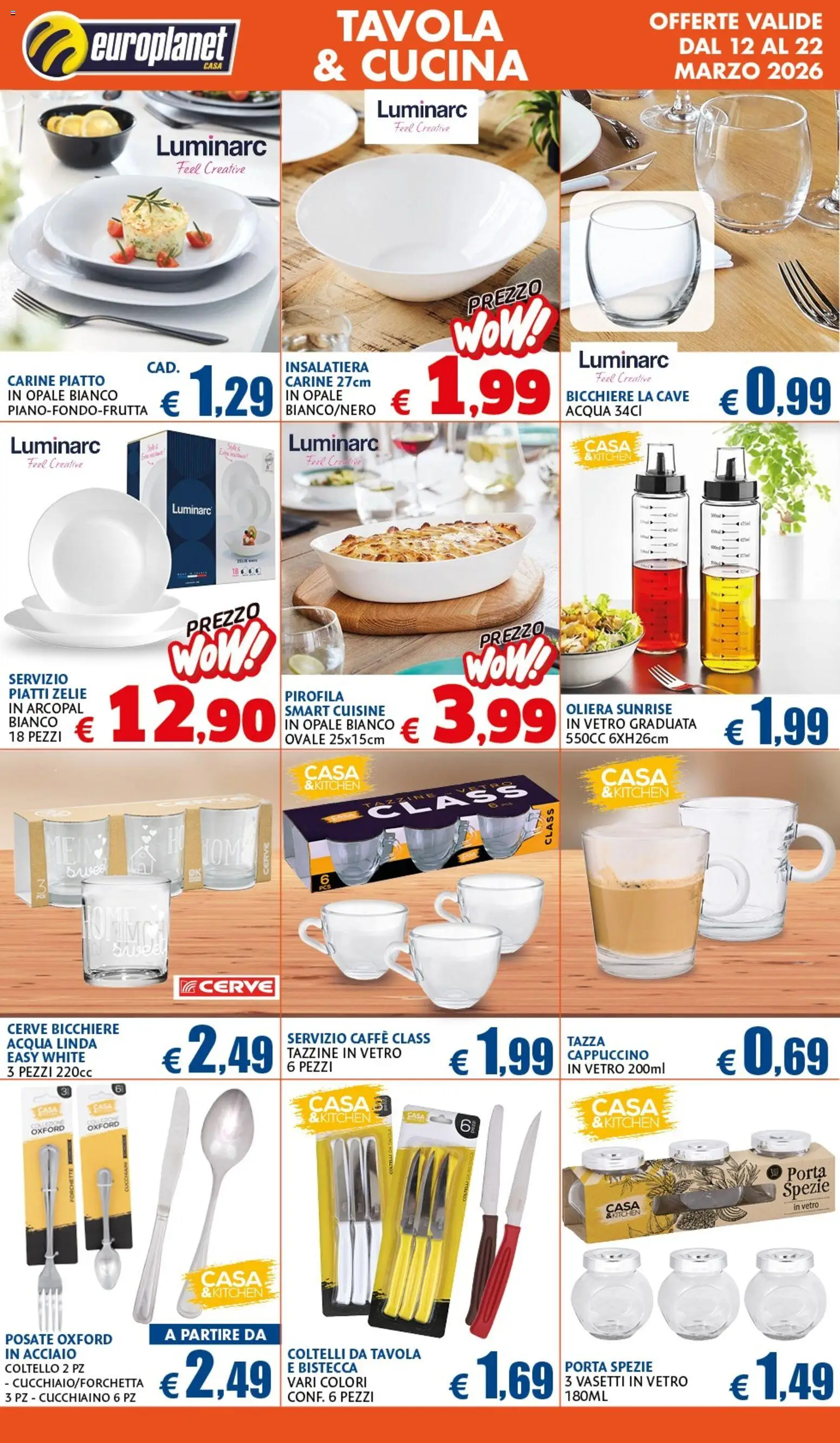 Volantino Europlanet Casa del 12.03.2026 | Pagina: 10 | Prodotti: Posate, Caffè, Spezie, Piatto