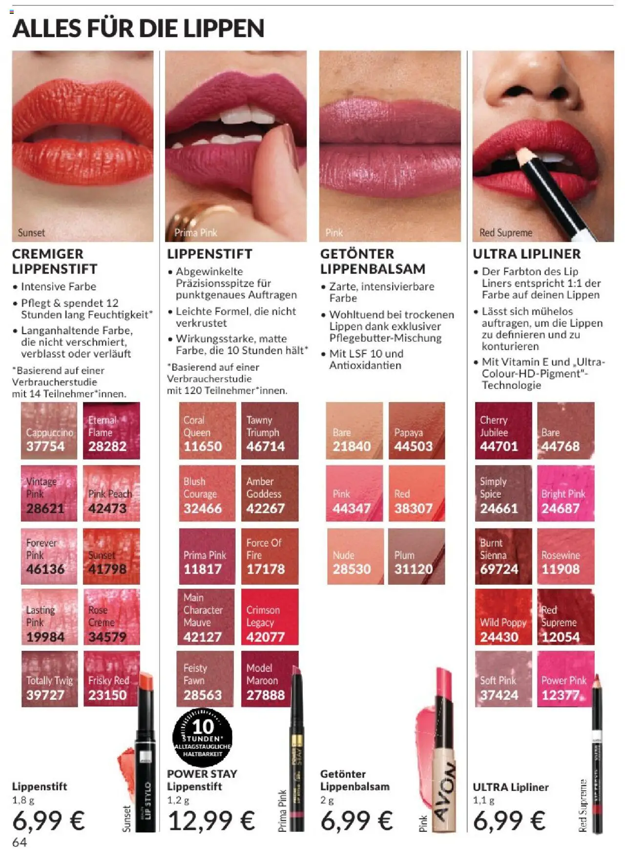 AVON Katalog August 2025 - gültig ab dem 01.08.2025 | Seite: 66 | Produkte: Coral, Blush, Lipliner, Lippenbalsam