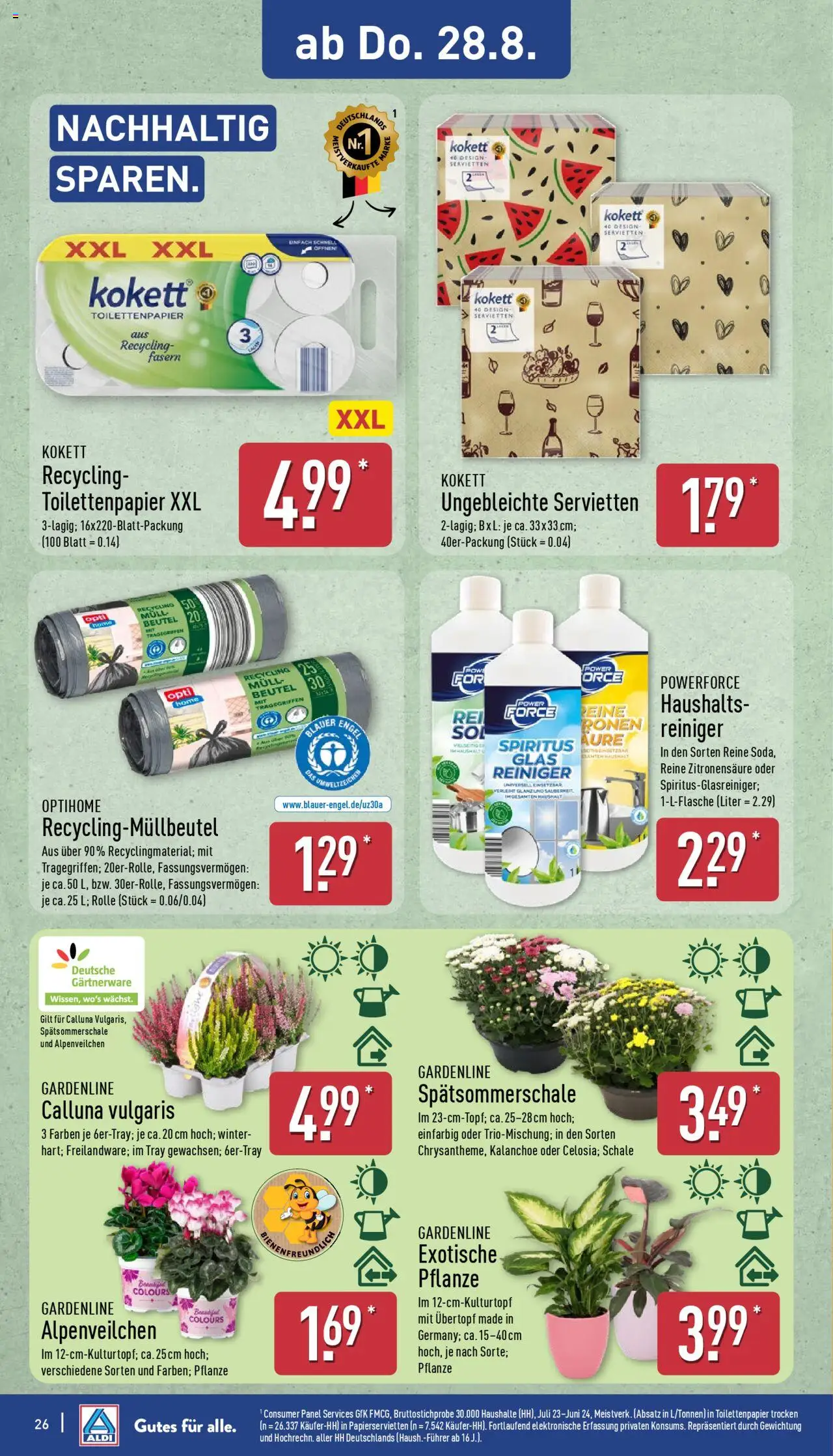 Aldi Prospekt 	 - gültig ab dem 25.08.2025 | Seite: 26 | Produkte: Toilettenpapier