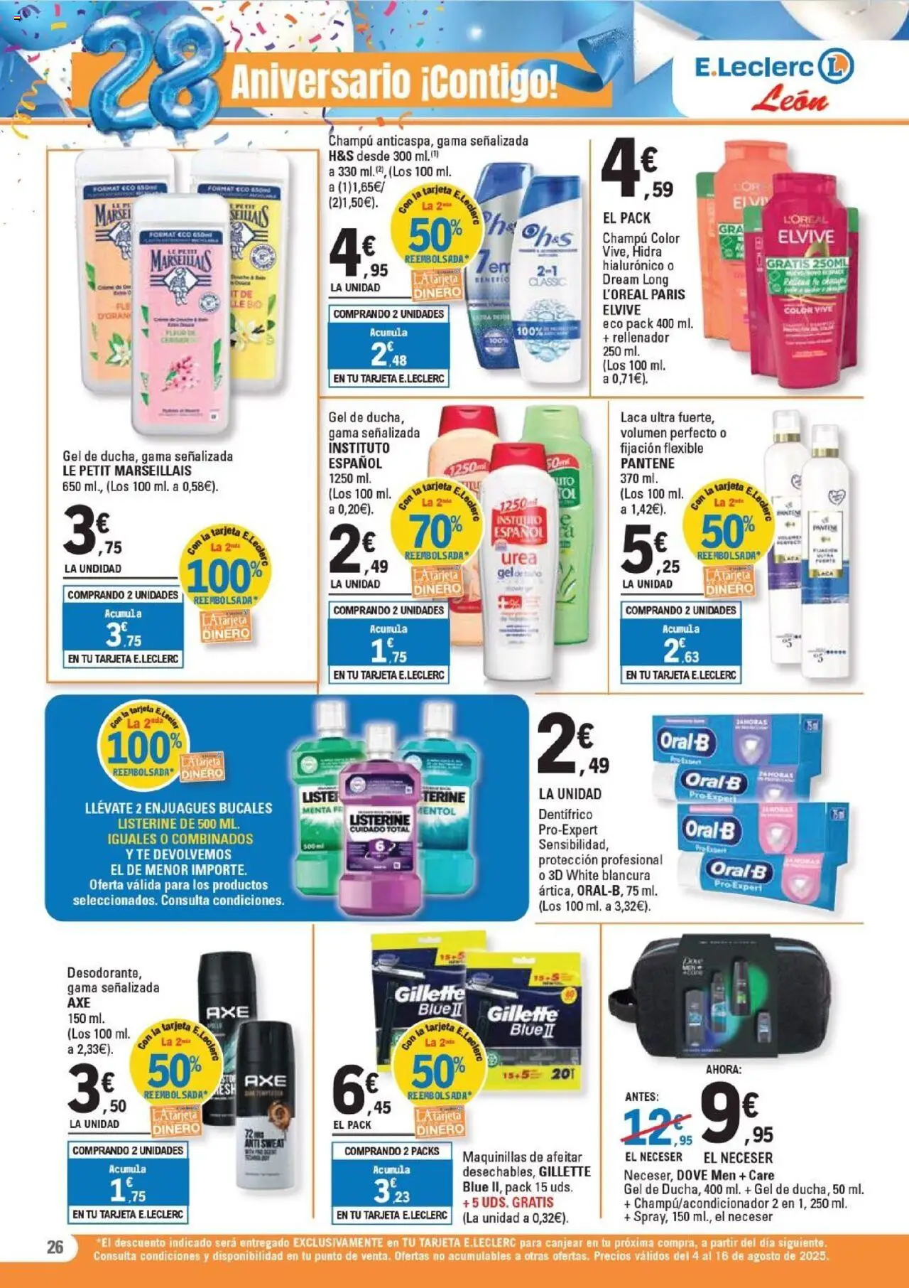 E.Leclerc folleto │ válido desde el 04.08.2025 | Página: 26 | Productos: Champú, Té, Neceser