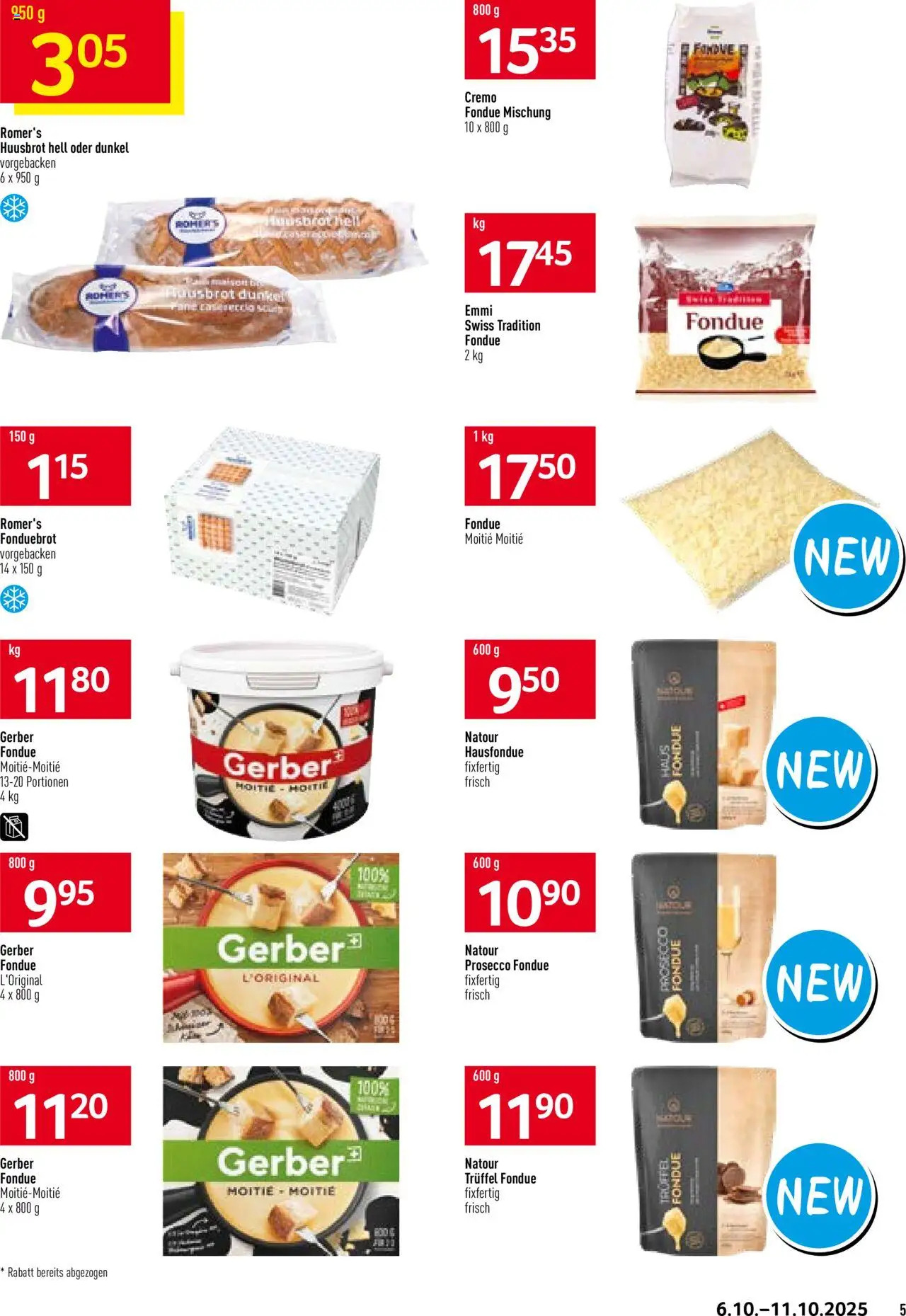 Prodega Aktionen Fondue/Raclette – gültig ab 06.10.2025 | Seite: 5 | Produkte: Pane, Fondue