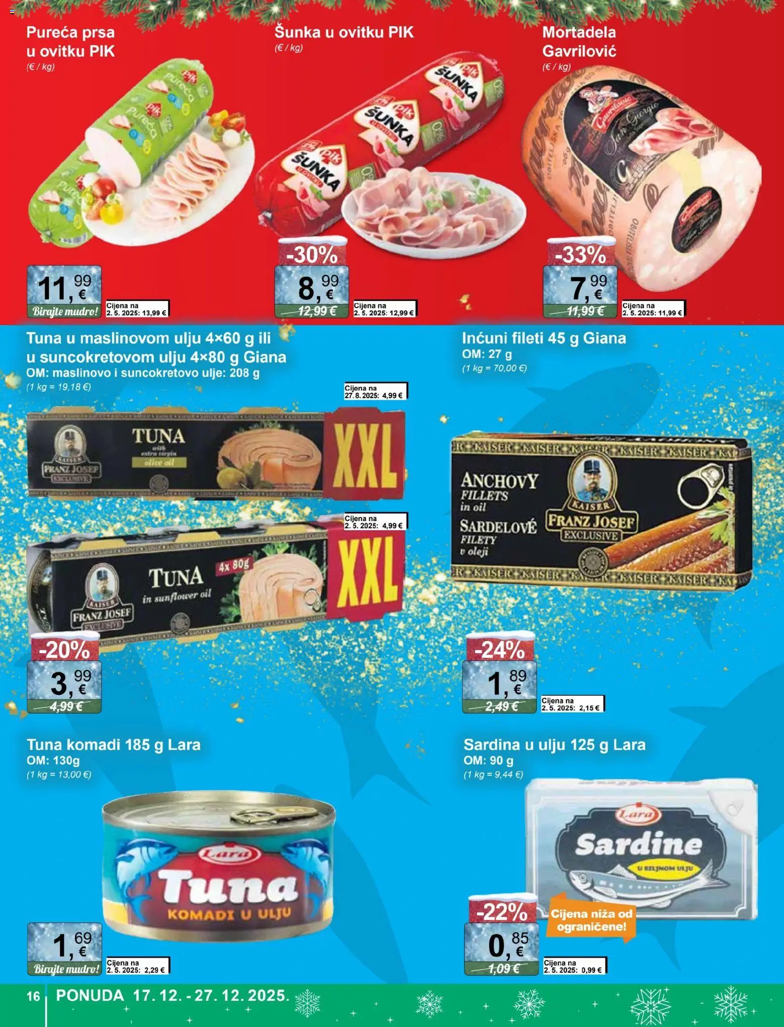 KTC katalog | vrijedi od 17.12.2025 | Stranica: 16 | Proizvodi: Ulje, Mortadela, Sardina, Tuna