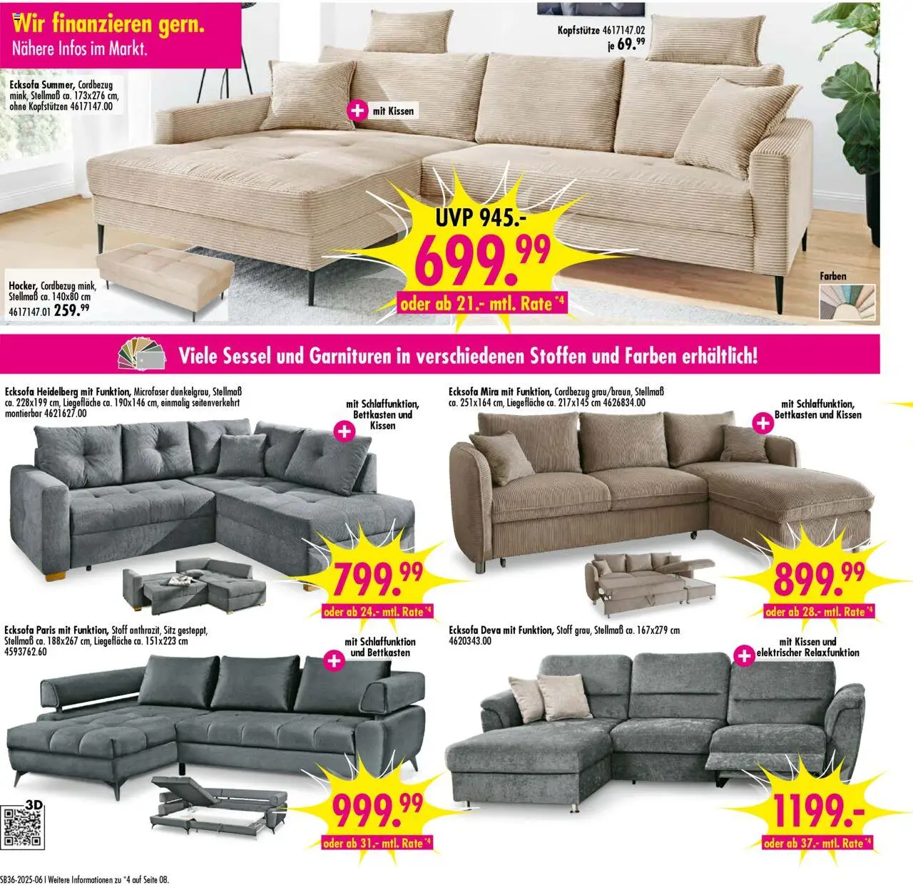 SB Möbel Boss Prospekt Solingen	 - gültig ab dem 30.08.2025 | Seite: 6 | Produkte: Ecksofa, Kissen, Sessel