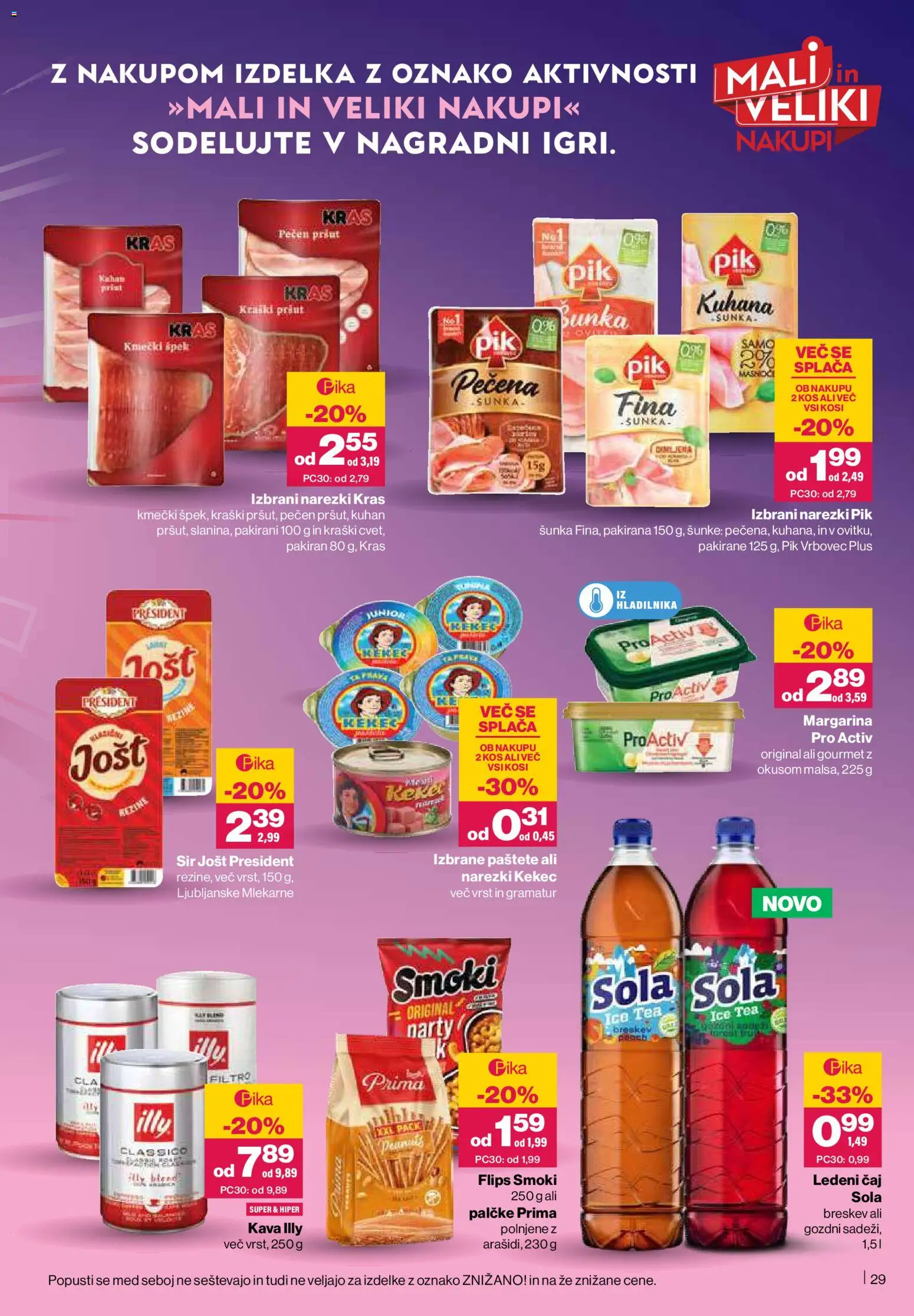 Novi Mercator katalog ponudbe – veljaven od 09.04.2026 | Stran: 29 | Izdelki: Flips, Ledeni čaj, Sir, Caj