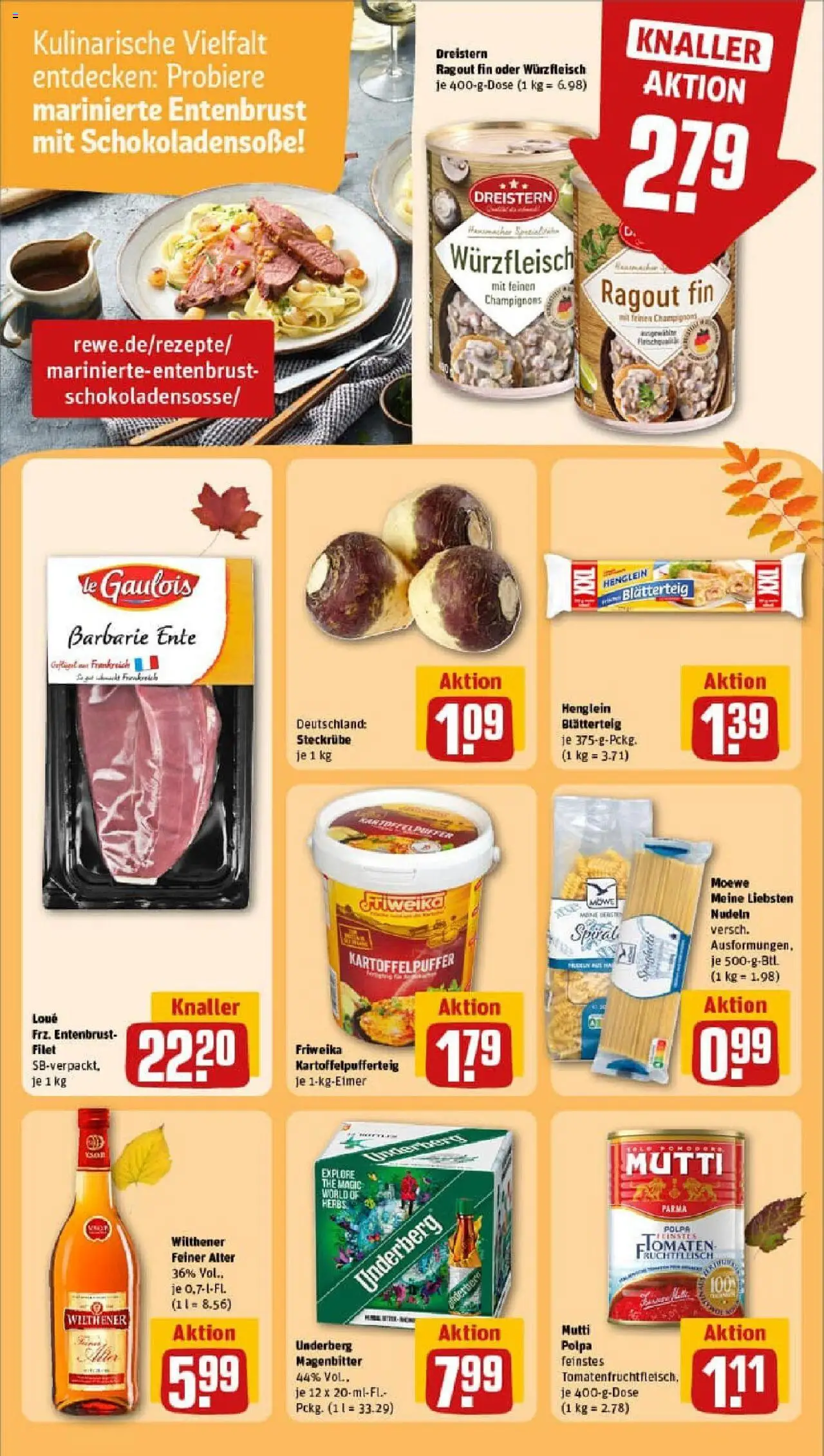 Rewe prospekt Berlin / Friedrichshain	 – gültig ab 13.10.2025 | Seite: 13 | Produkte: Tomaten, Pasta, Nudeln, Underberg