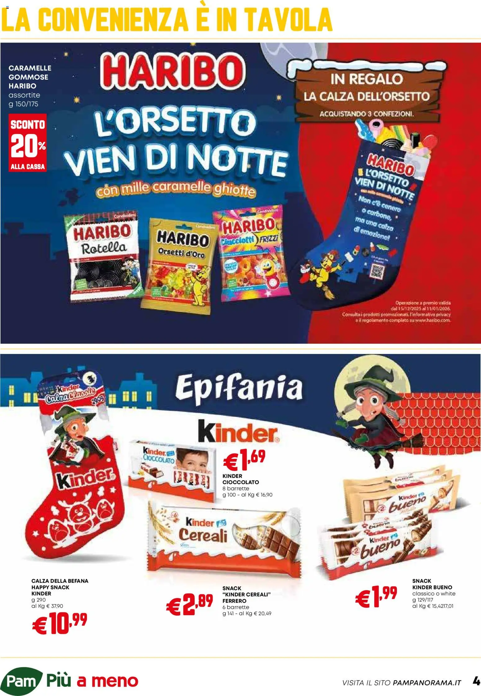Volantino PAM del 18.12.2025 | Pagina: 4 | Prodotti: Cioccolato, Caramelle, Cereali