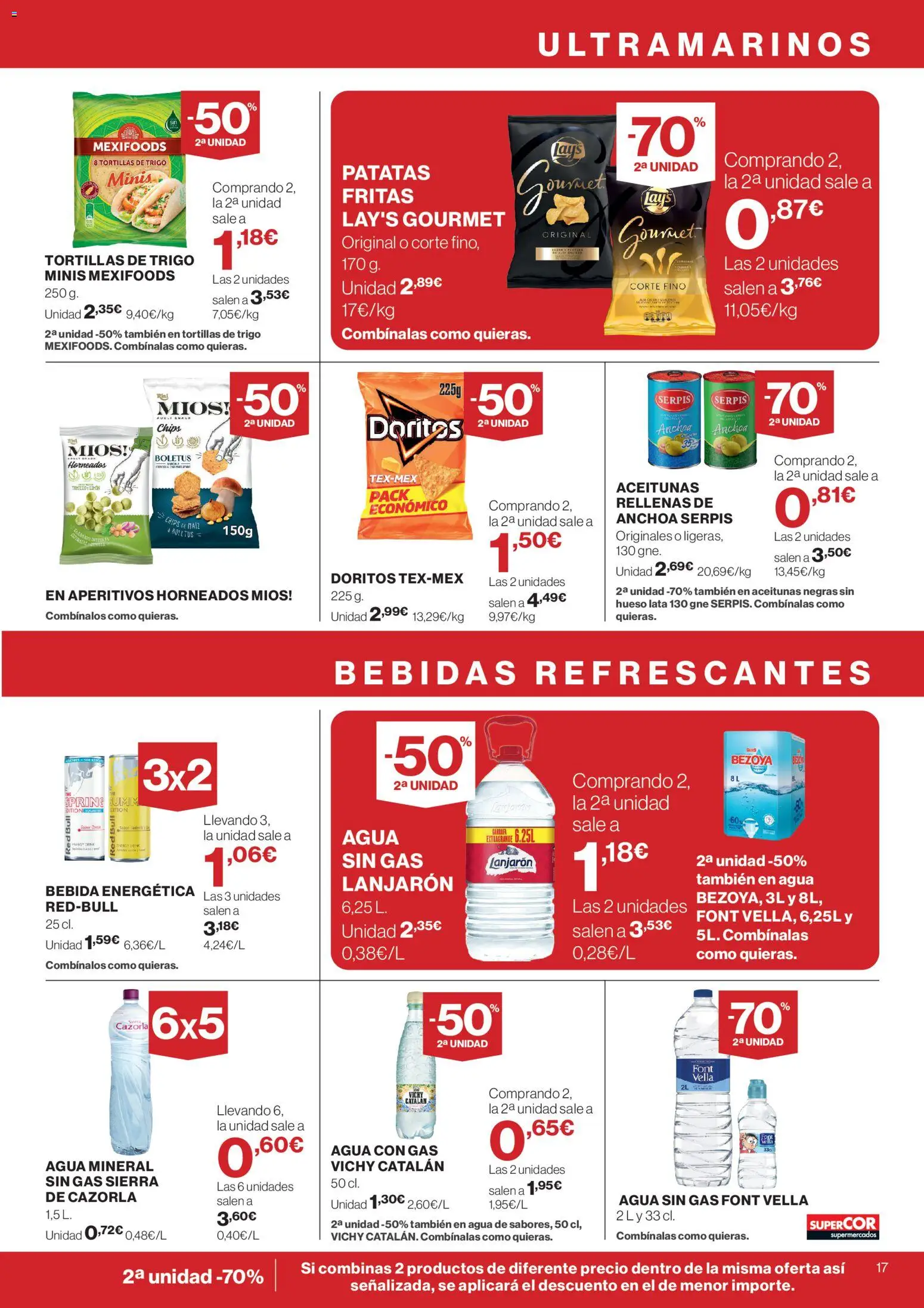 Supercor Península y Baleares │ válido desde el 23.04.2026 | Página: 17 | Productos: Agua con gas, Anchoa, Agua mineral