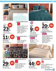 E.Leclerc - Prévisualisation de COUETTE IMPRIMÉE 200X200 CM, 240x220 cm: 38,95€ -30% soit un prix de lancement de 27,26€ dont 0,60€ d'éco participation. 260x240 cm: 43,95€ -30% soit un prix de lancement de 30,76€ dont 0,60€ d'éco participation. Enveloppe: 100% polyester microfibre. Garnissage: 100% polyester siliconé creux. Densité: 350g/m². valide à partir de 26.12.2025 | Page: 29