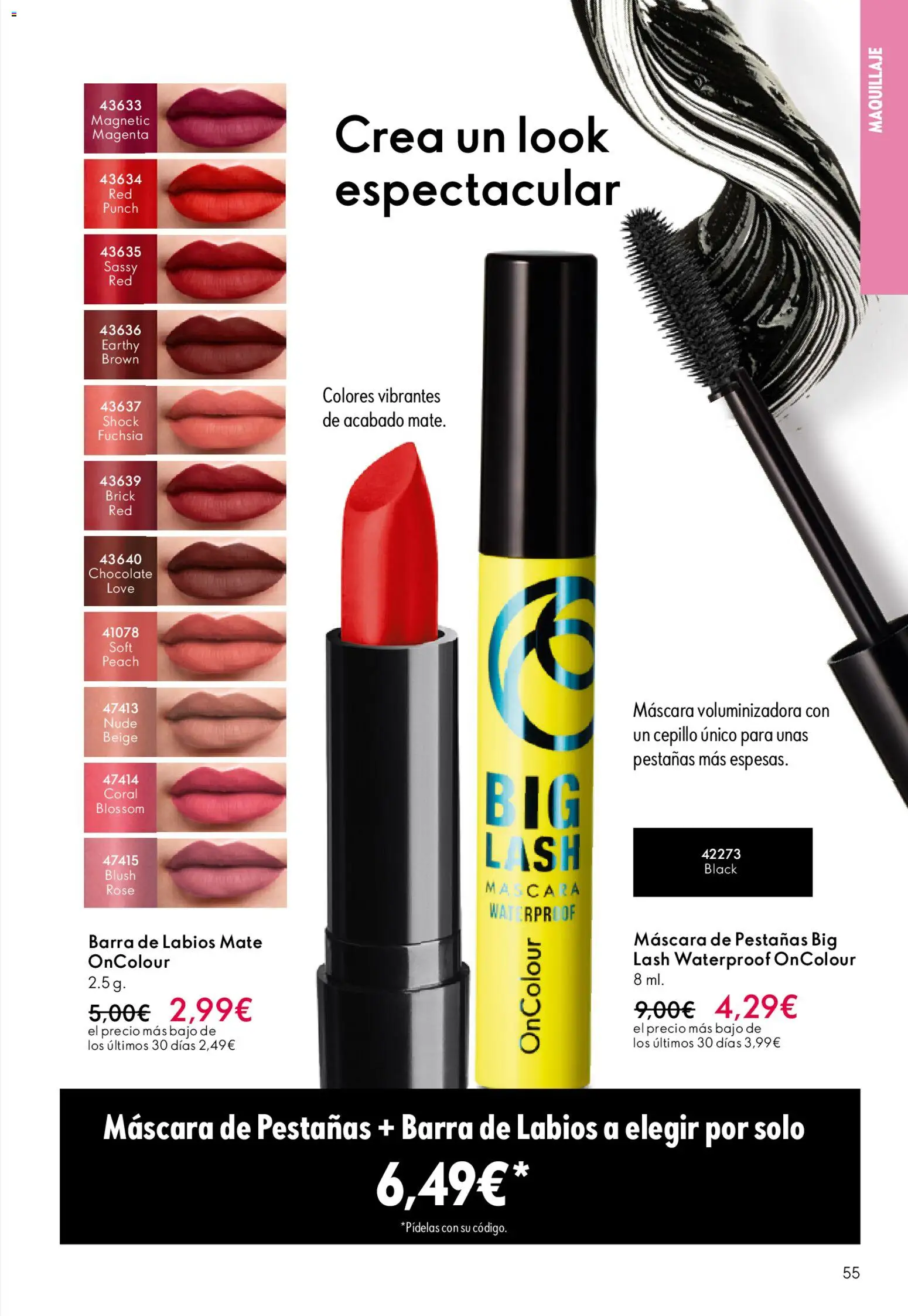 Oriflame - Catálogo Campaña 6 │ válido desde el 22.04.2026 | Página: 55 | Productos: Maquillaje, Máscara, Chocolate, Barra de labios